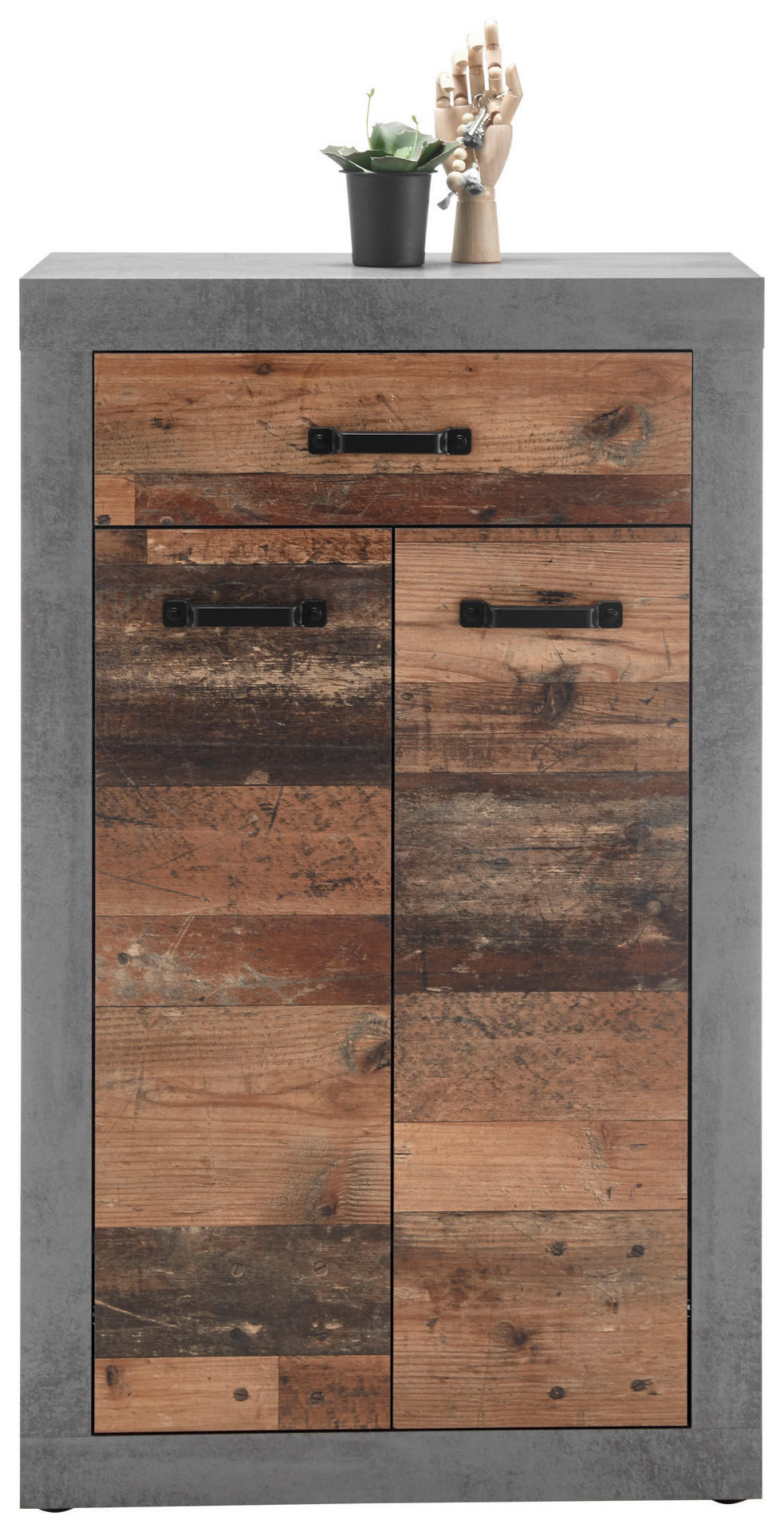 Schuhkommode Indiana Beton dunkel Nachbildung Old Wood Nachbildung B/H/T: ca. 68x115x37 cm