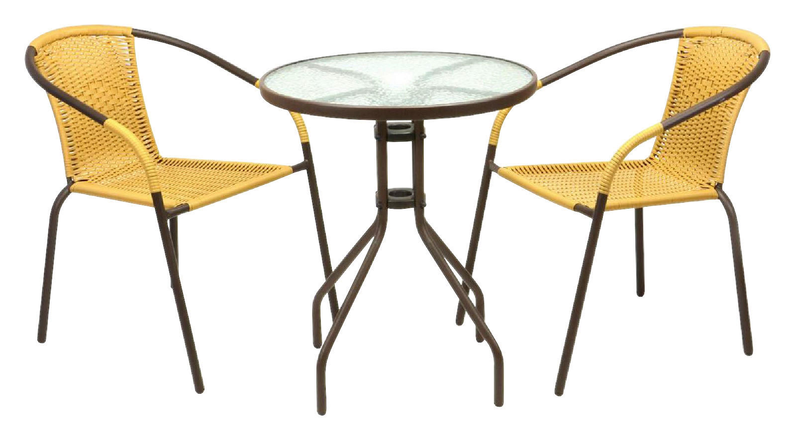 VCM Balkon-Set beige Polyrattan B/H/T: ca. 53x73x60 cm