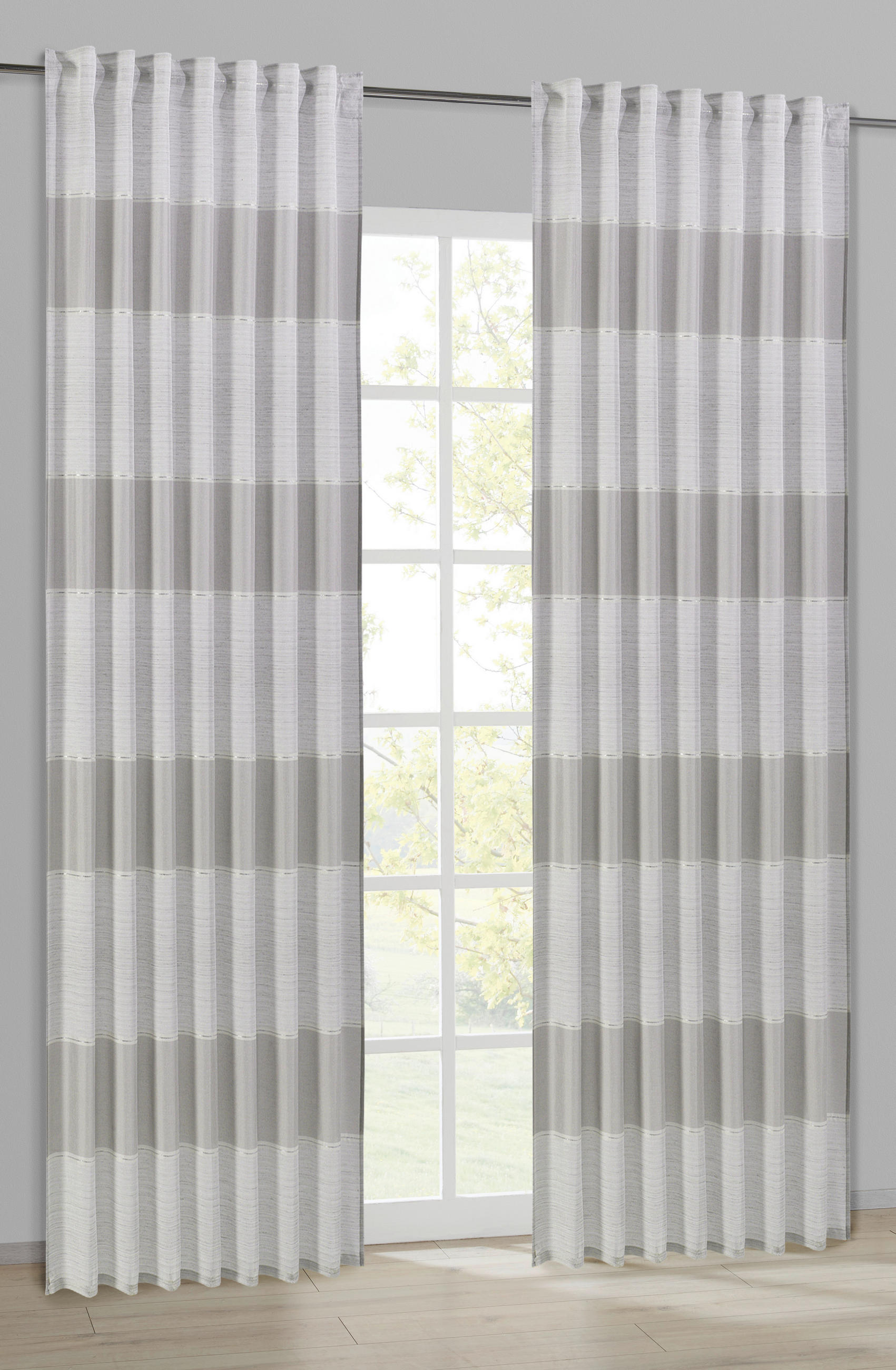 Kombivorhang Petra silber B/L: ca. 140x245 cm