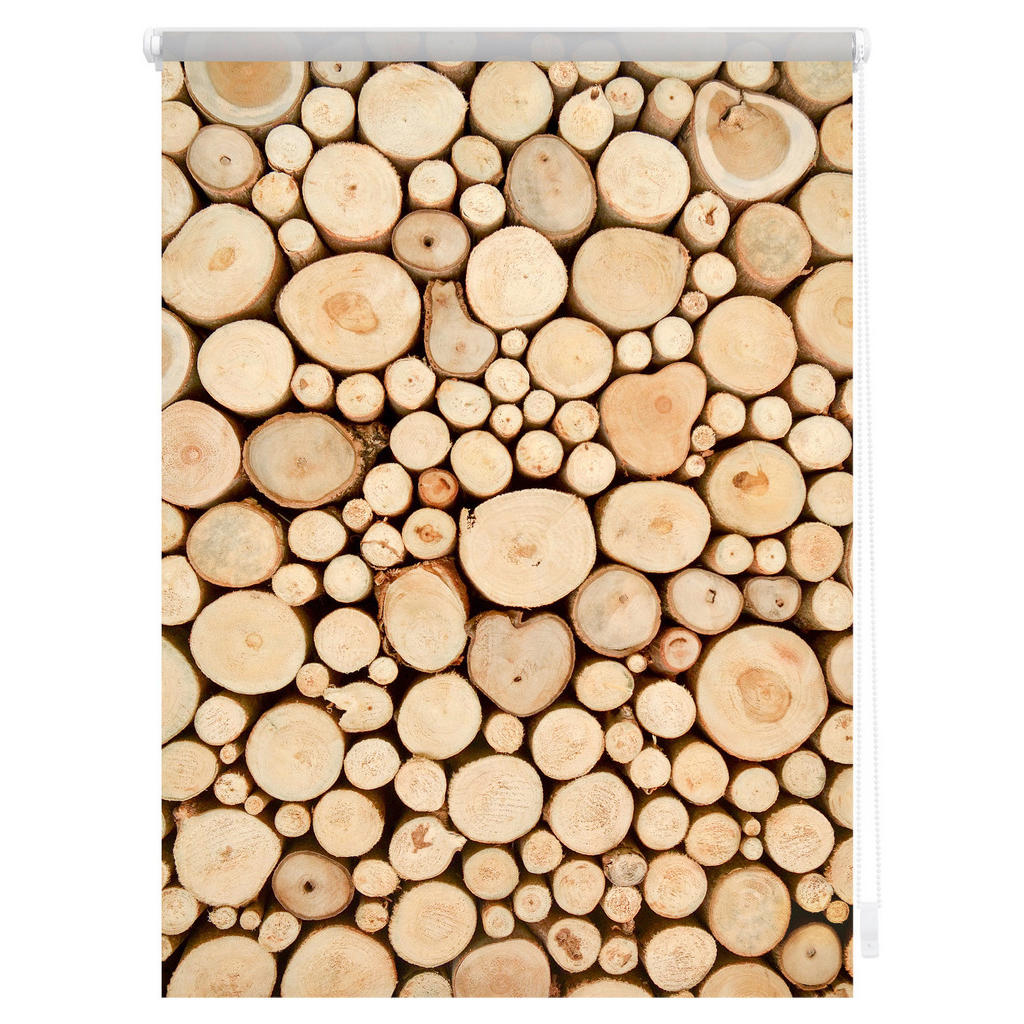 Thumbnail - LICHTBLICK Rollo Holzstapel braun B/L: ca. 120x150 cm