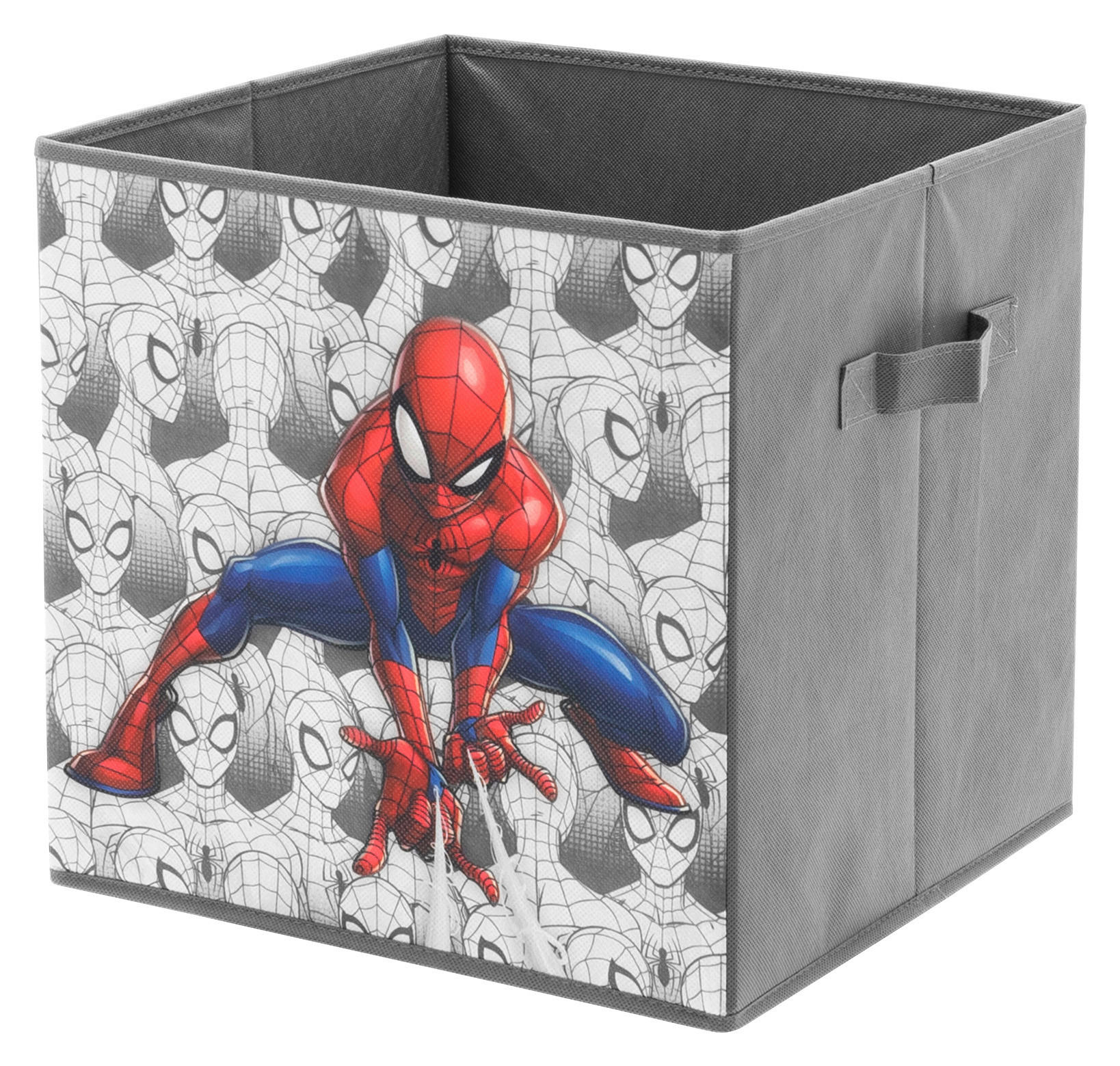 Thumbnail - Stoffbox Spiderman grau B/H/T: ca. 32x32x32 cm