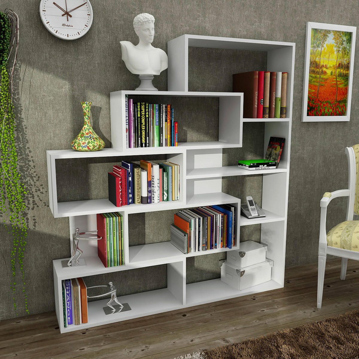 Thumbnail - Regal Marla weiß B/H/T: ca. 139x151x22 cm