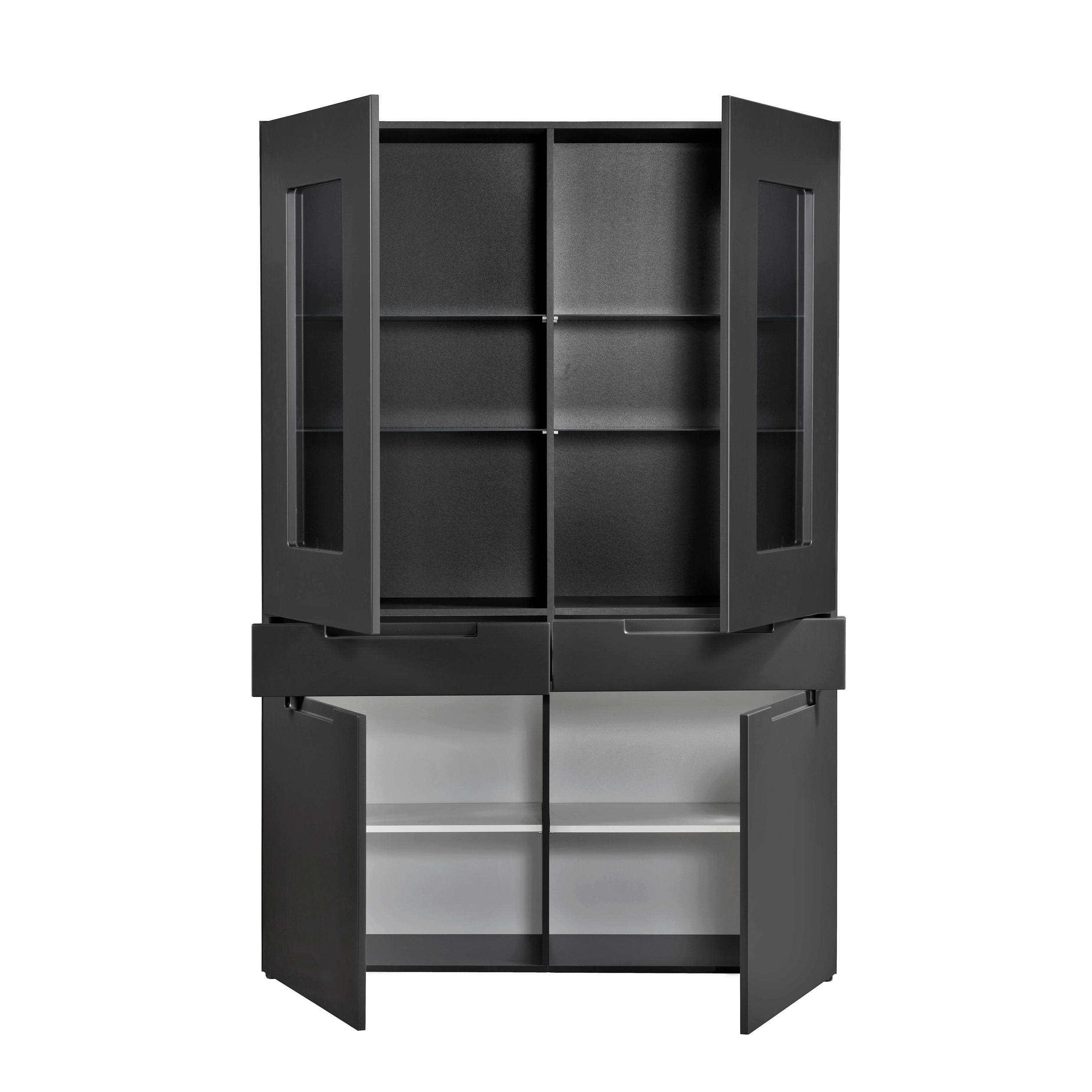 Thumbnail - Hochschrank Mailand anthrazit matt MDF B/H/T: ca. 128x191x40 cm