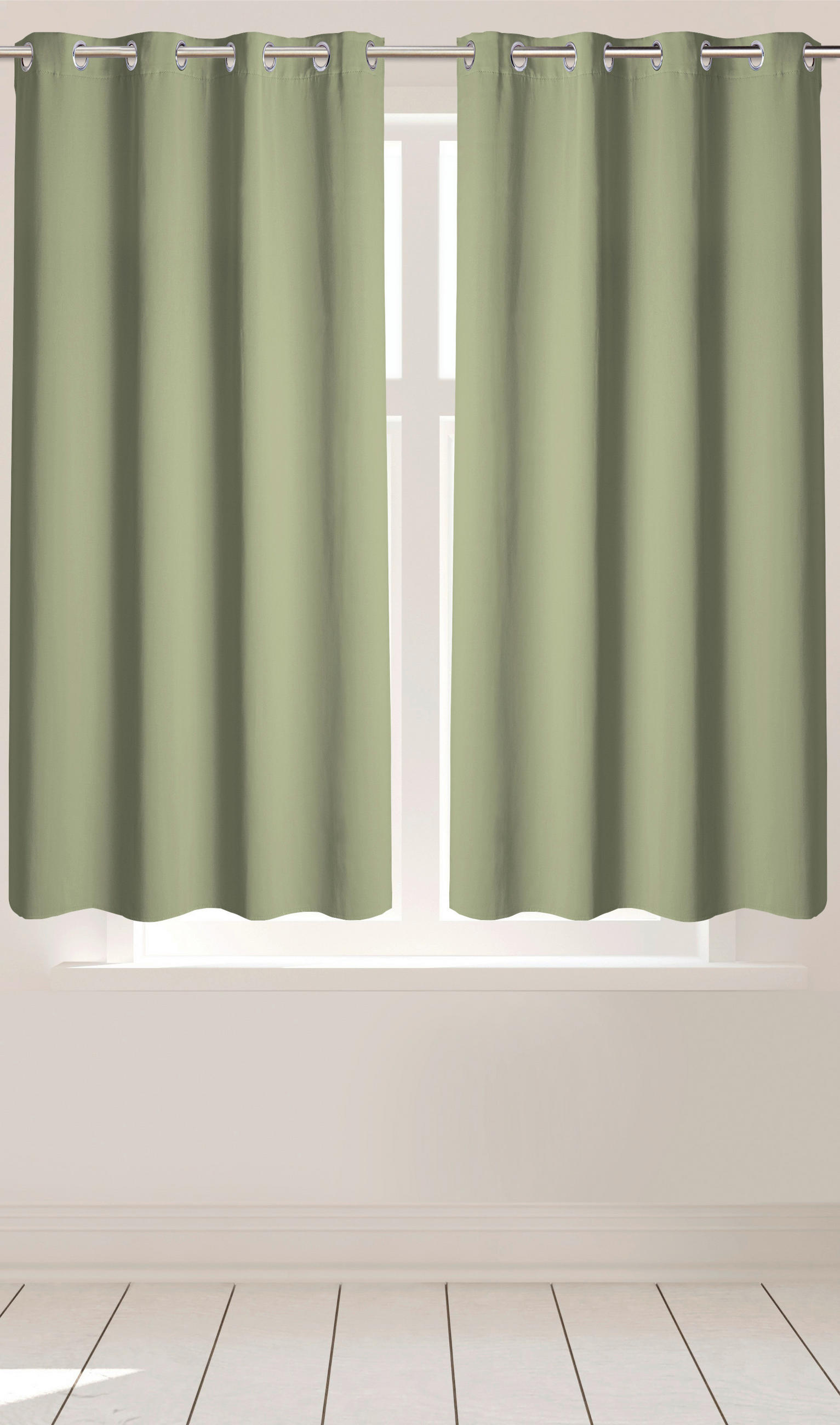 Ösenvorhang Verona grün B/L: ca. 140x175 cm