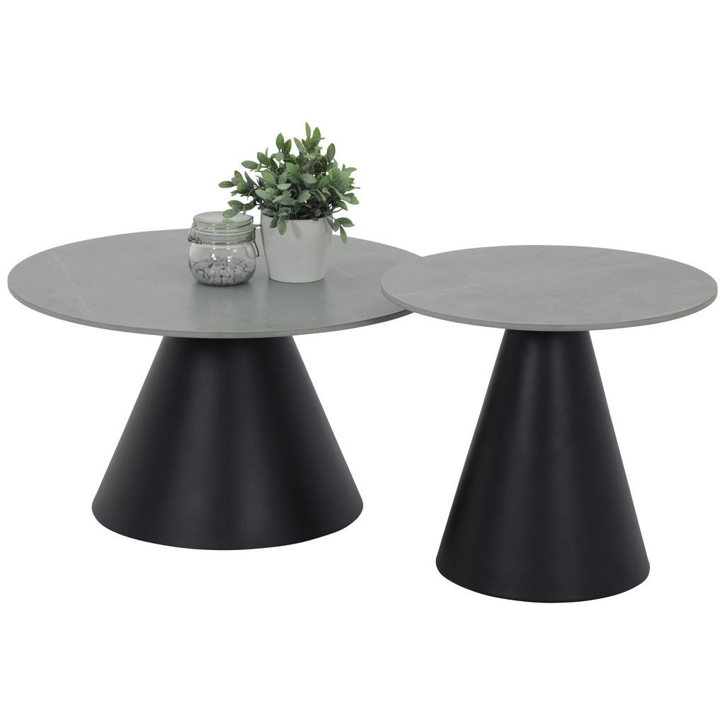 Thumbnail - Hela Couchtisch Dustin Marmoroptik grau Metall B/H: ca. 70x46 cm