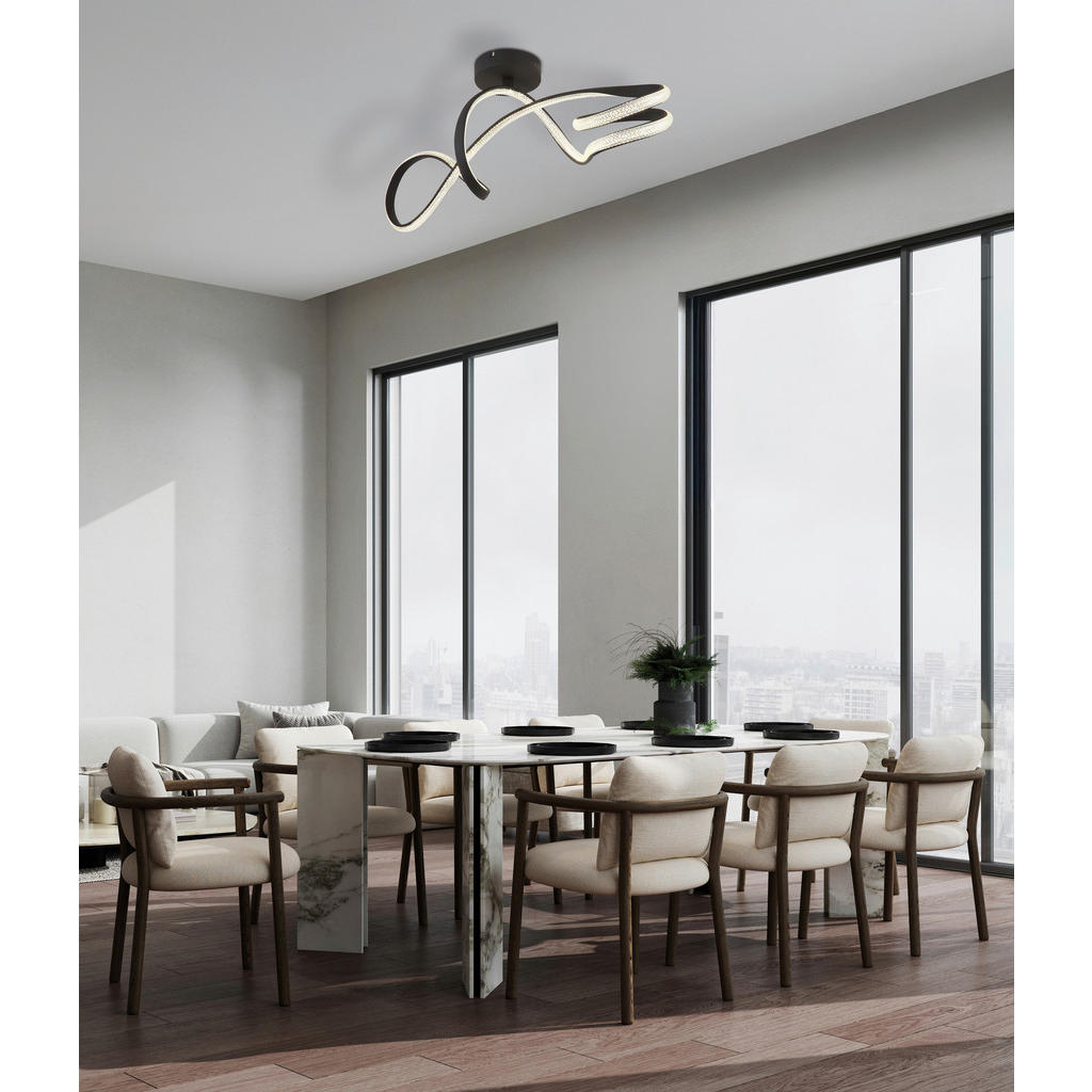 Thumbnail - GLOBO LED-Deckenleuchte SWIRL 67341DS schwarz Kunststoff Metall B/H/L: ca. 28x33x90,8 cm 1 Brennstellen