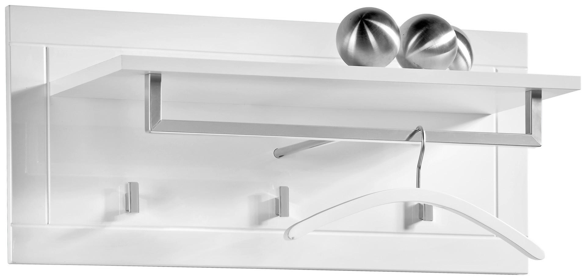 Garderobenpaneel Atlanta weiß Hochglanz B/H/T: ca. 90x39x32 cm