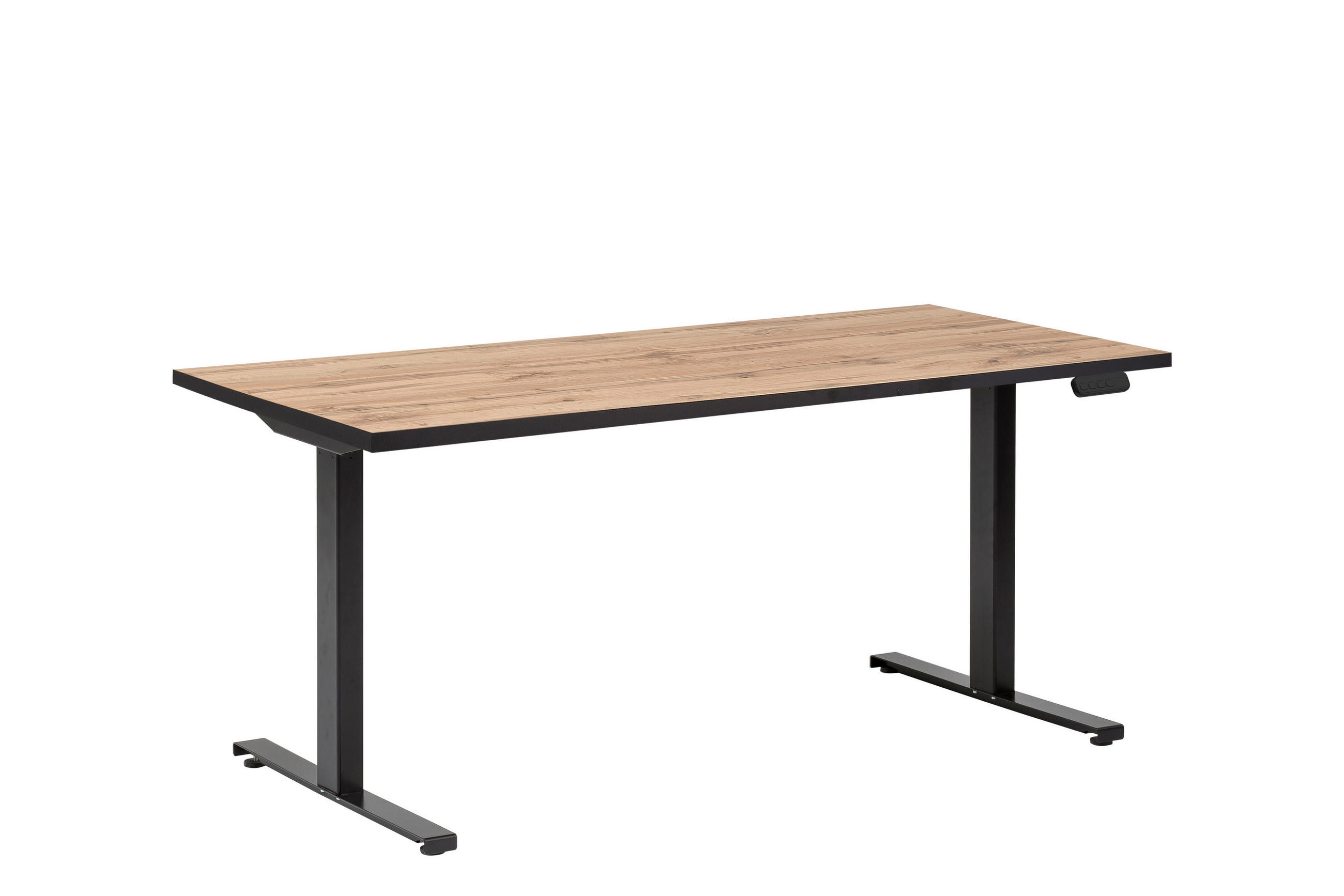höhenverstellbarer Schreibtisch Serie 2000 Eiche Landhaus Nachbildung B/H/T: ca. 160x73x75 cm