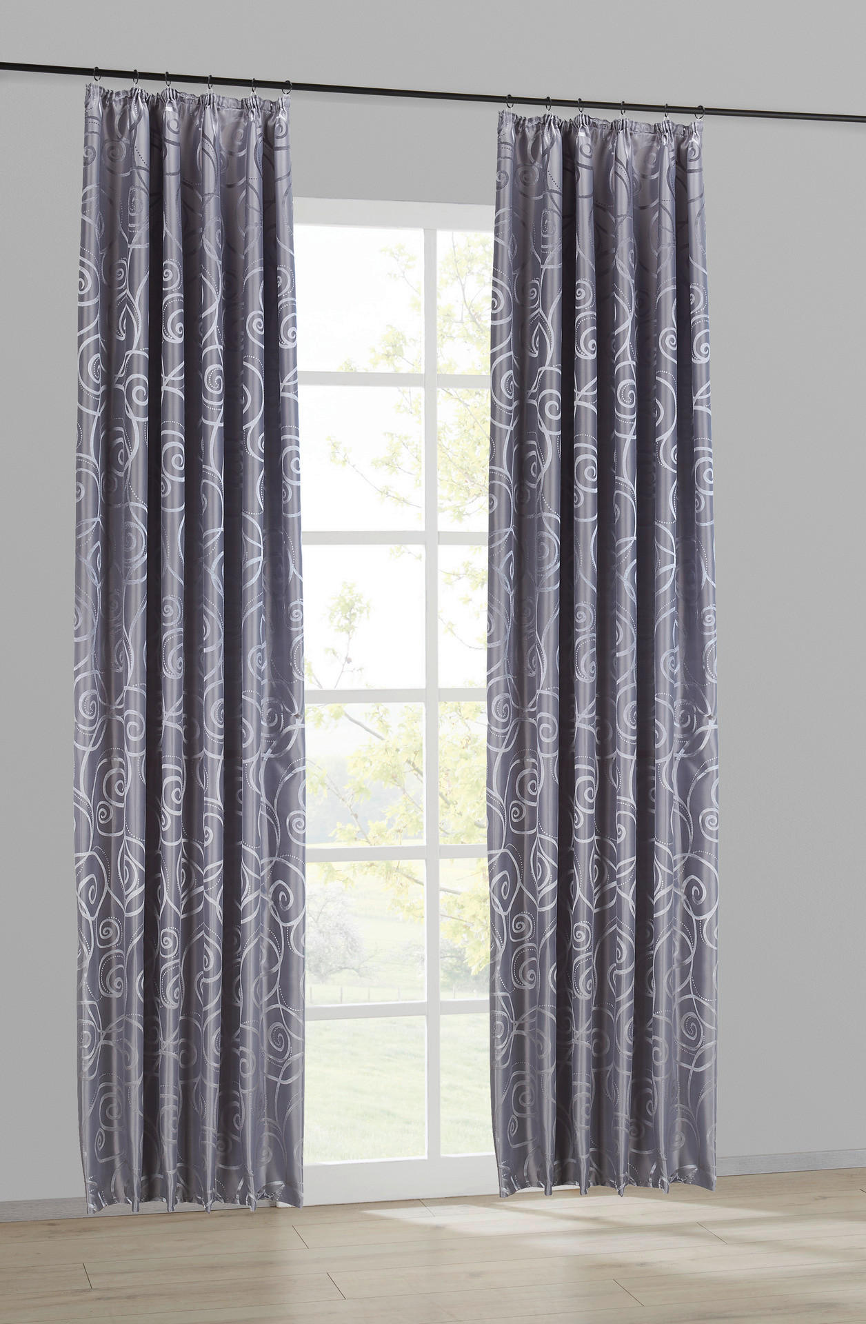 silver edition Dekovorhang Triest silber B/H: ca. 140x245 cm