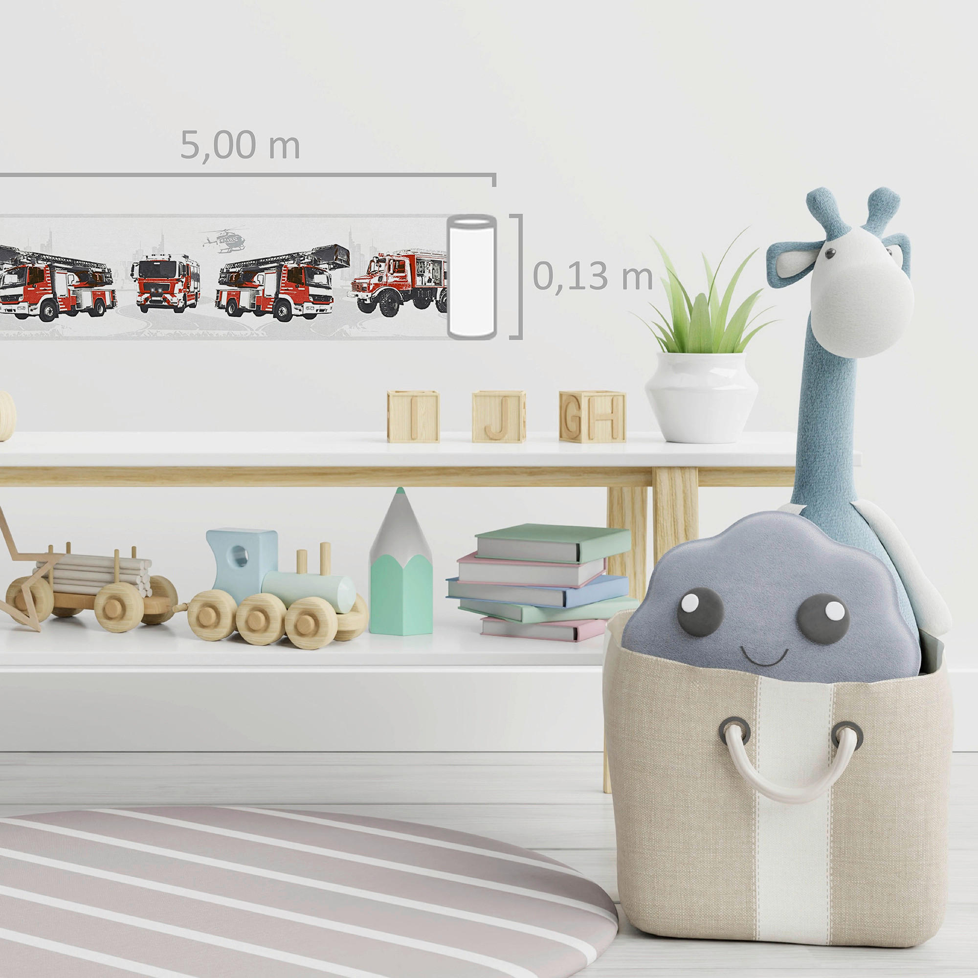 Thumbnail - A.S.Creation Bordüre grau rot schwarz B/H/D: ca. 13x500x6 cm