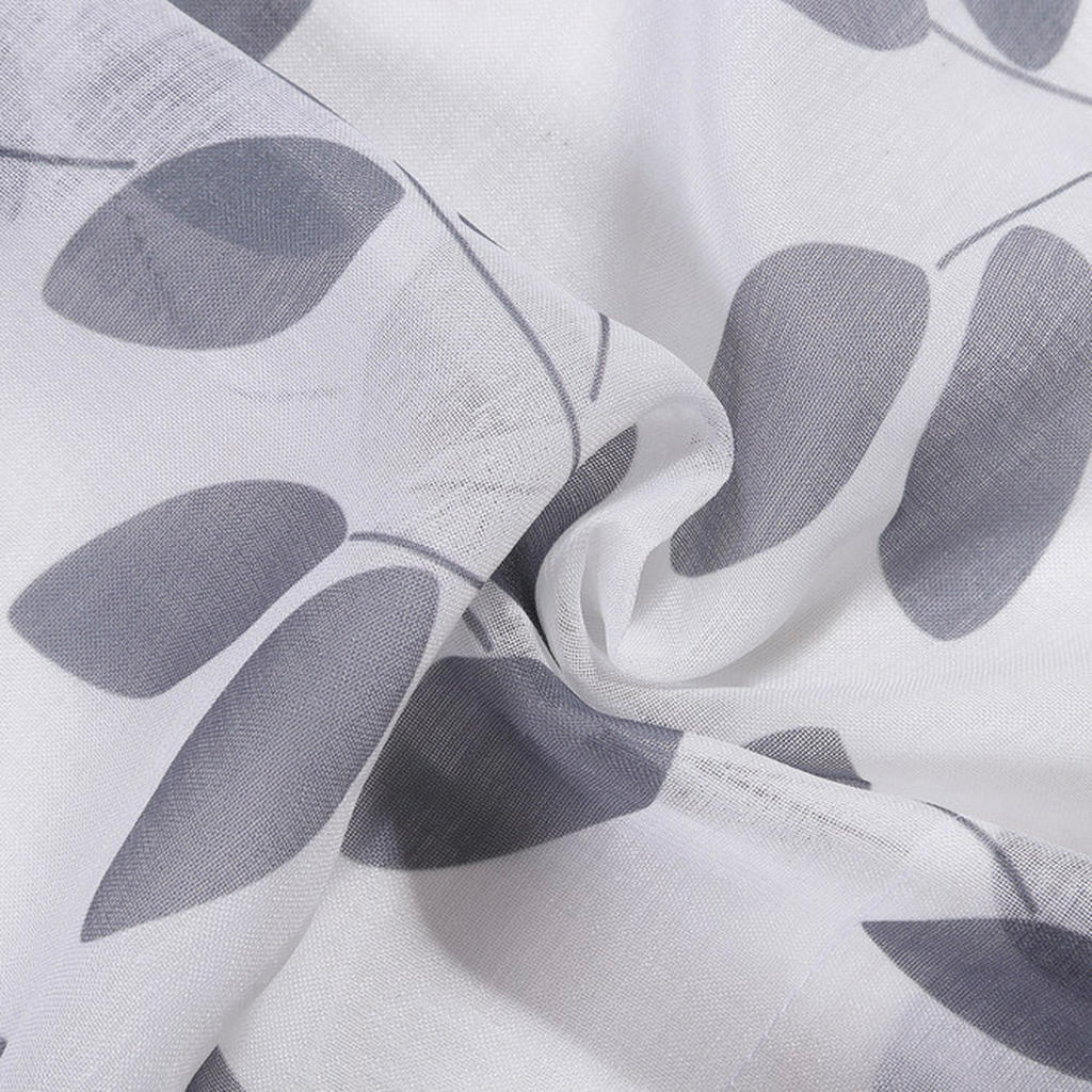 Thumbnail - POCOline Scheibengardine Blättchen grau B/L: ca. 150x50 cm