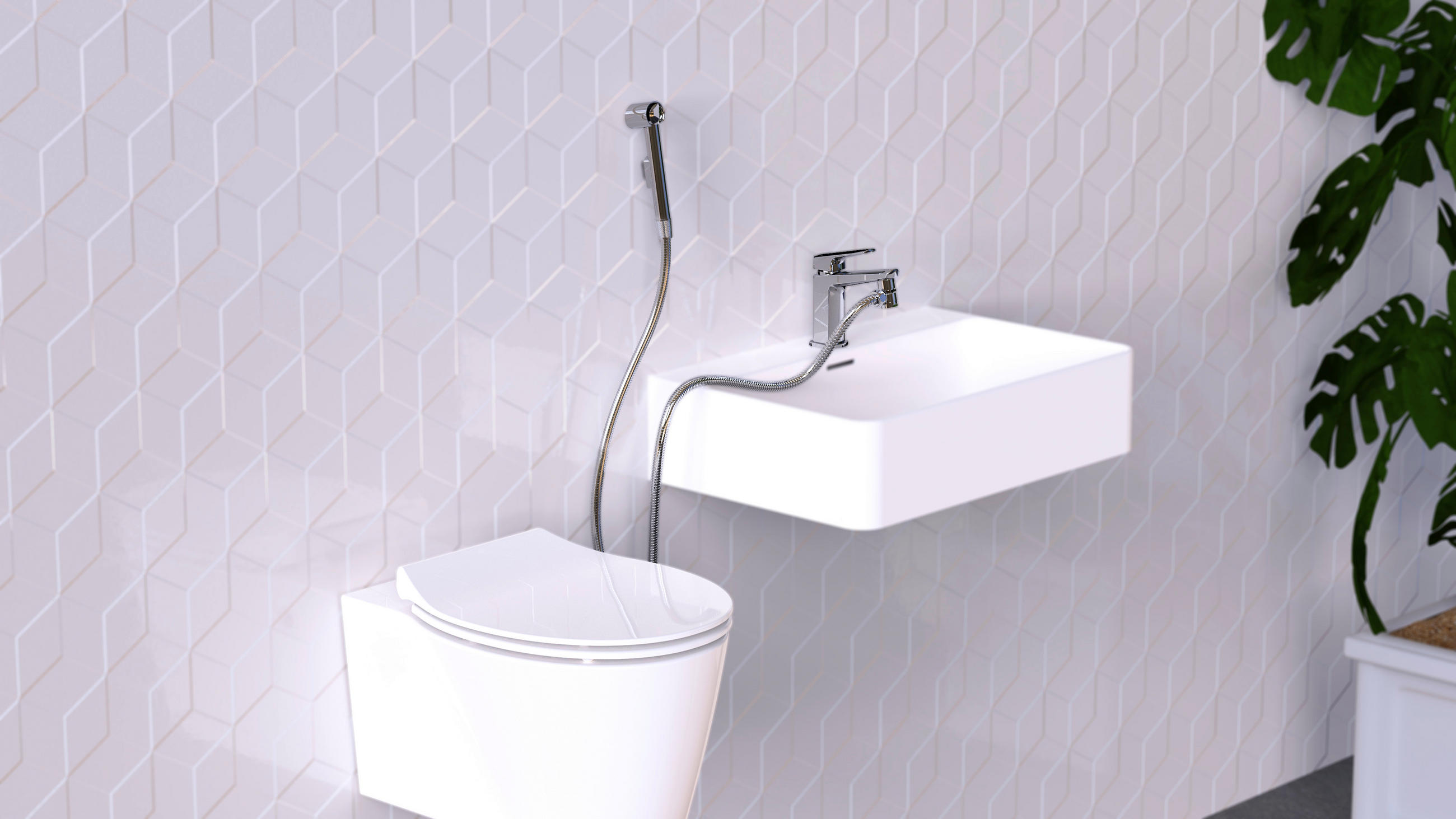 Thumbnail - Eisl Waschbeckenbrause-Set Chrom B/H/L: ca. 3,3x18x150 cm