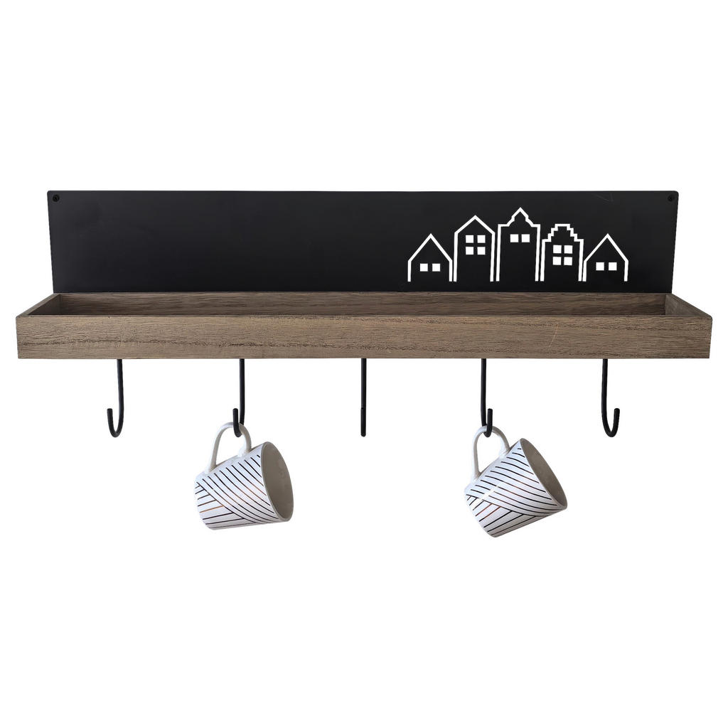 Thumbnail - Wandgarderobe Dana braun schwarz B/H/T: ca. 48x19x10 cm