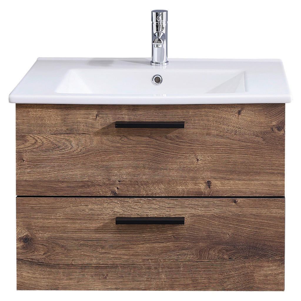 Thumbnail - Waschbeckenunterschrank Quickset 374 Eiche Ribeck Nachbildung B/H/T: ca. 75x53x45 cm