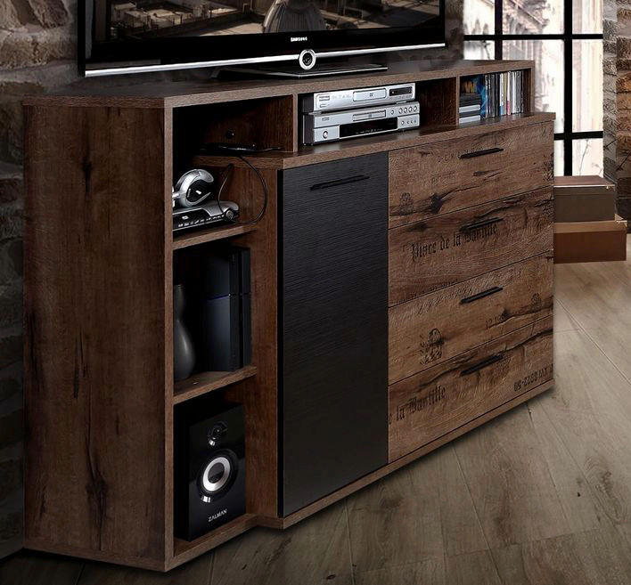 Thumbnail - Sideboard  schlamm schwarz Eiche Nachbildung B/H/T: ca. 153,1x98,5x41,3 cm