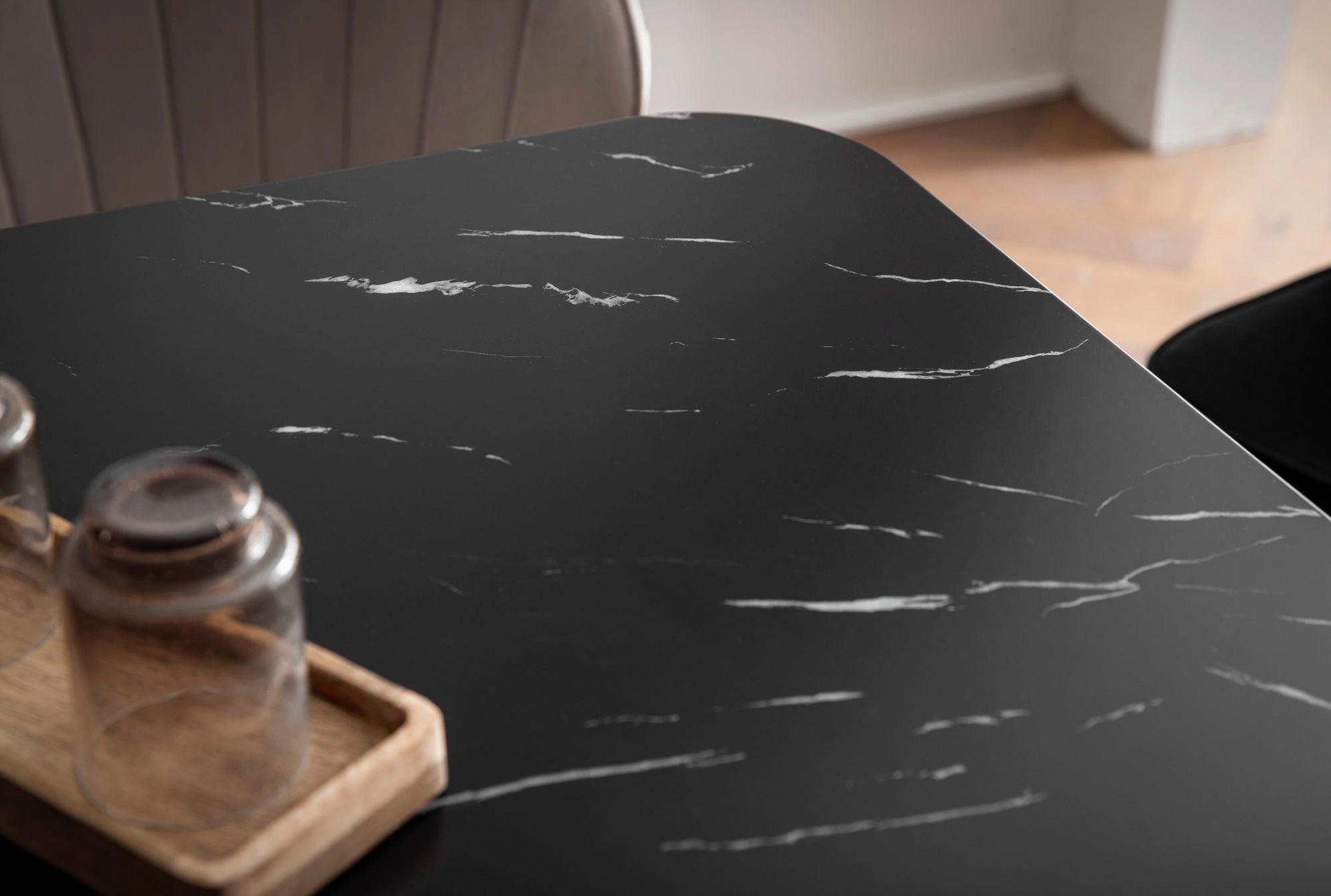 Thumbnail - Esstisch schwarz Marmor Optik B/H/T: ca. 120x76x60 cm