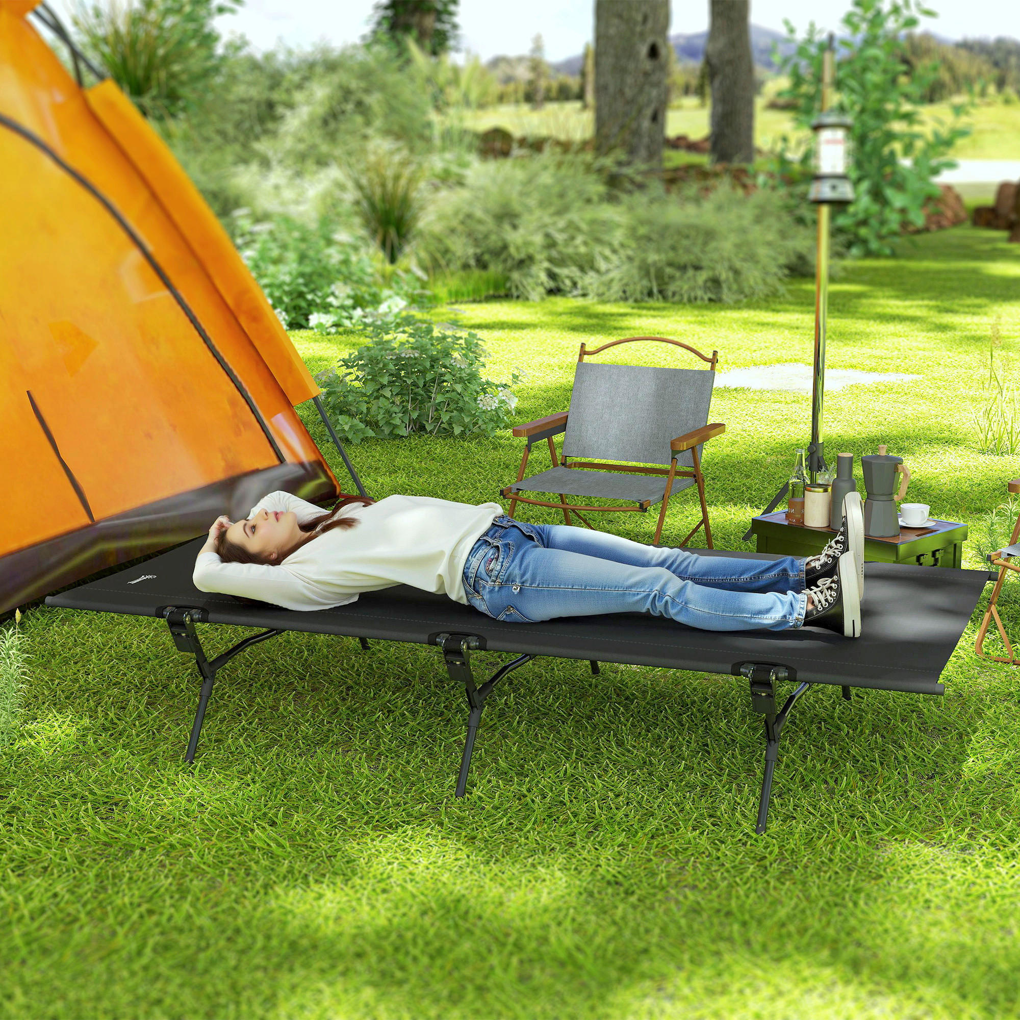 Thumbnail - Outsunny Campingbett B/H/L: ca. 100x36x200 cm
