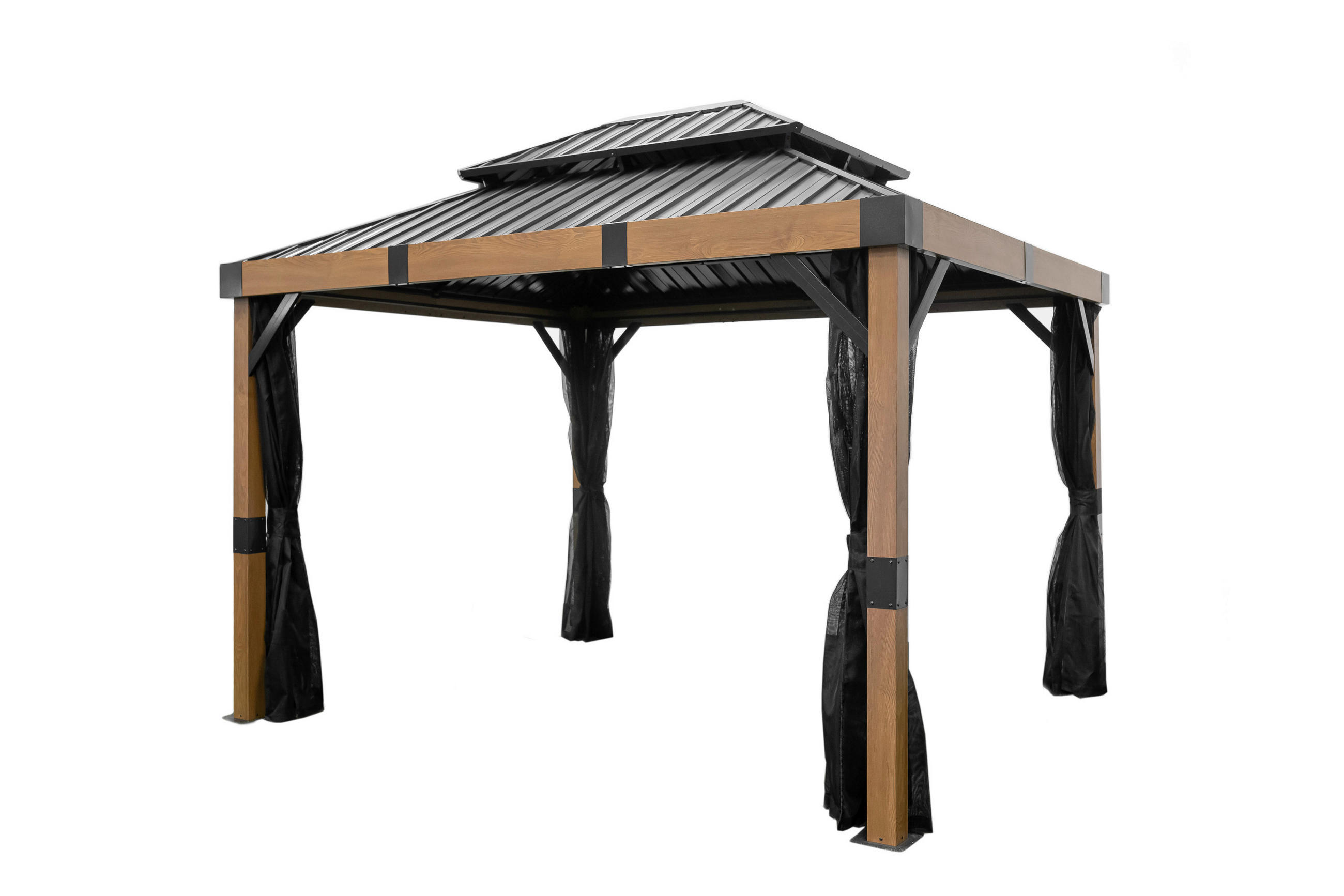 Sojag Pavillon Fontana braun Aluminium B/H/L: ca. 364,3x310x298 cm