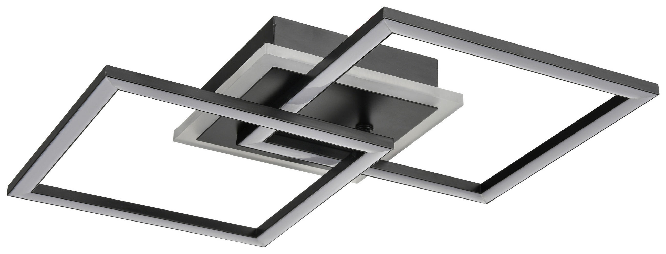 Nolo Deckenleuchte Rhombus schwarz Metall B/H/L: ca. 54x7,5x33 cm