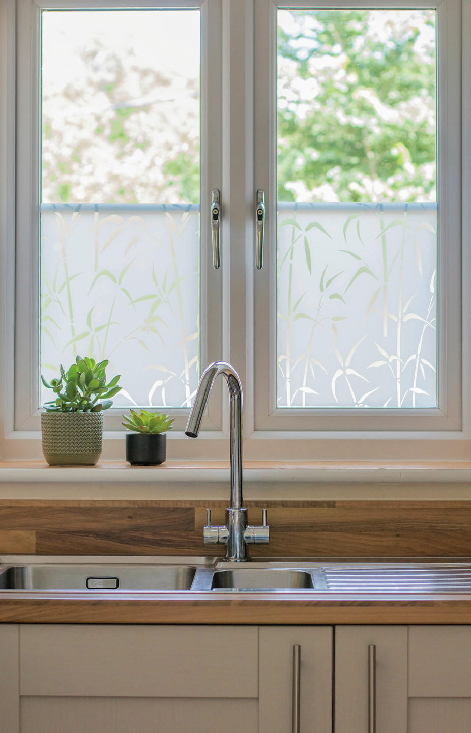 Thumbnail - d-c-fix Fensterfolie Bamboo weiß transparent B/L: ca. 45x150 cm