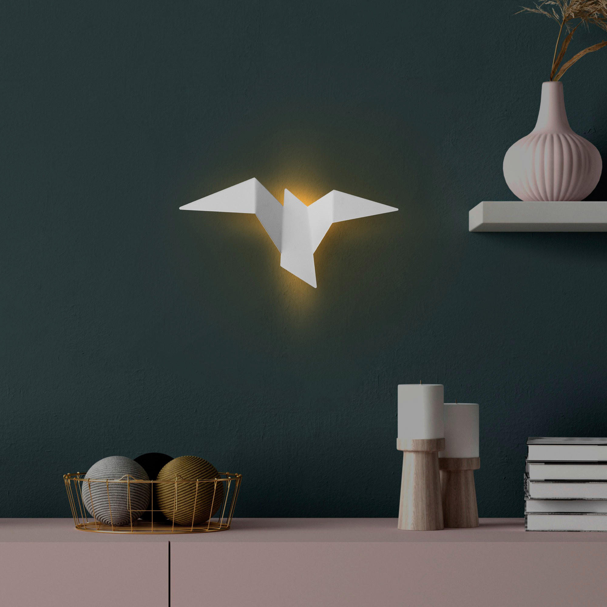 Thumbnail - Opviq Wandleuchte 119FRS1150 weiß Metall B/H/L: ca. 16x12x31 cm 1 Brennstellen