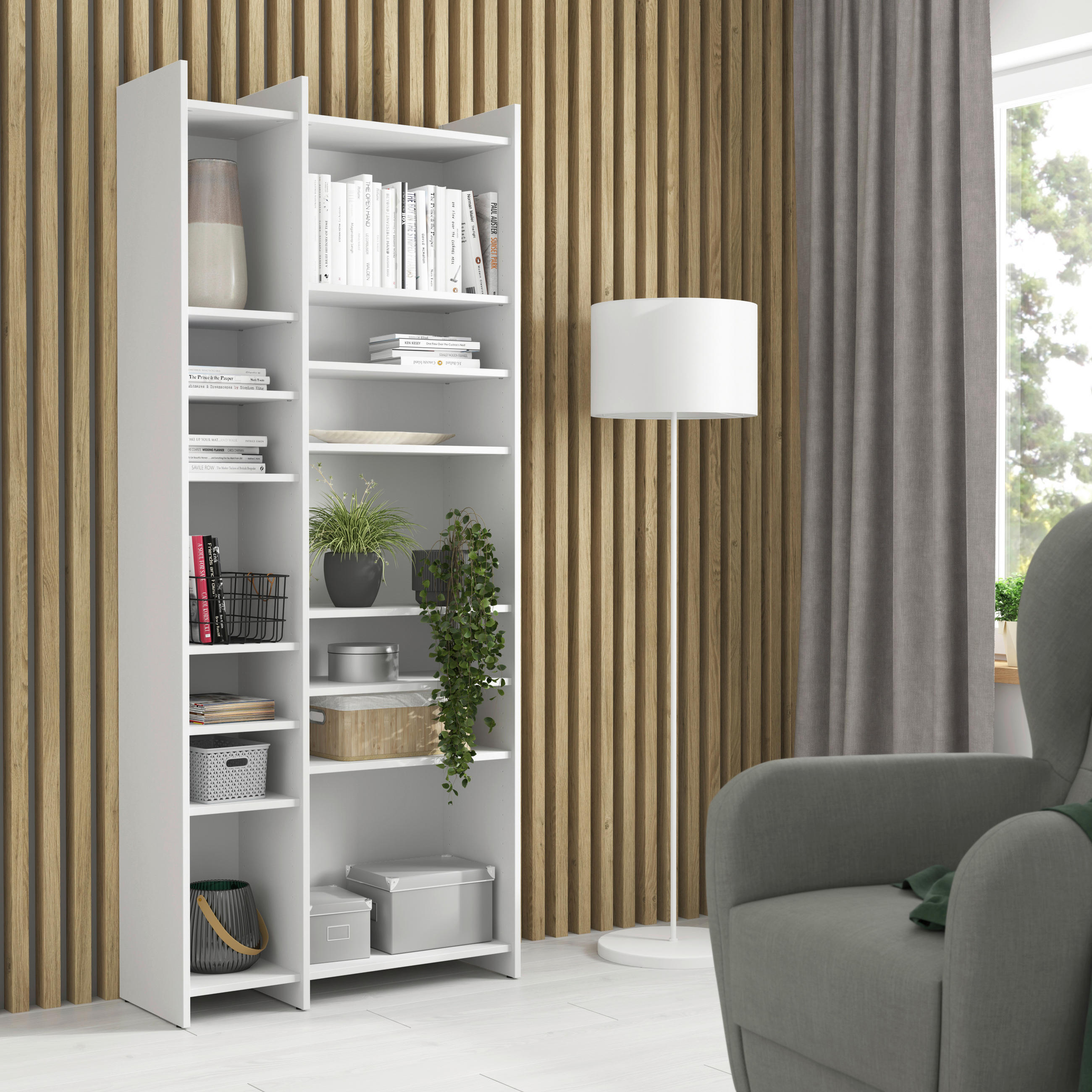 Thumbnail - Regal Samy weiß B/H/T: ca. 80x191x32 cm