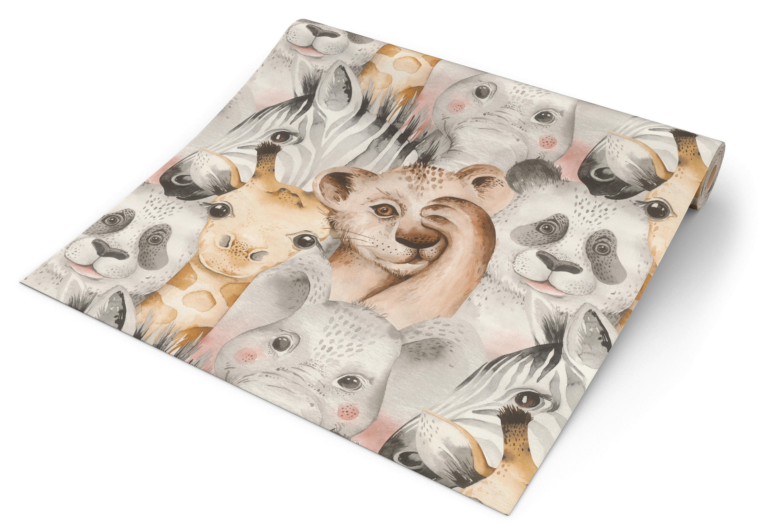 Papiertapete Zootiere bunt B/L: ca. 53x1005 cm