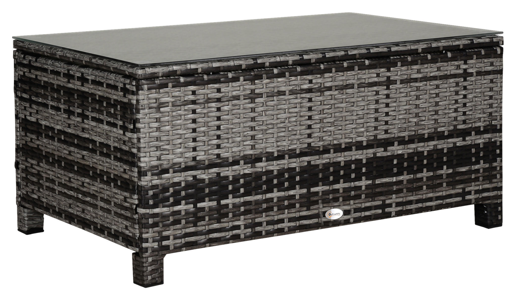 Outsunny Beistelltisch grau Polyrattan B/H/L: ca. 50x85x39 cm