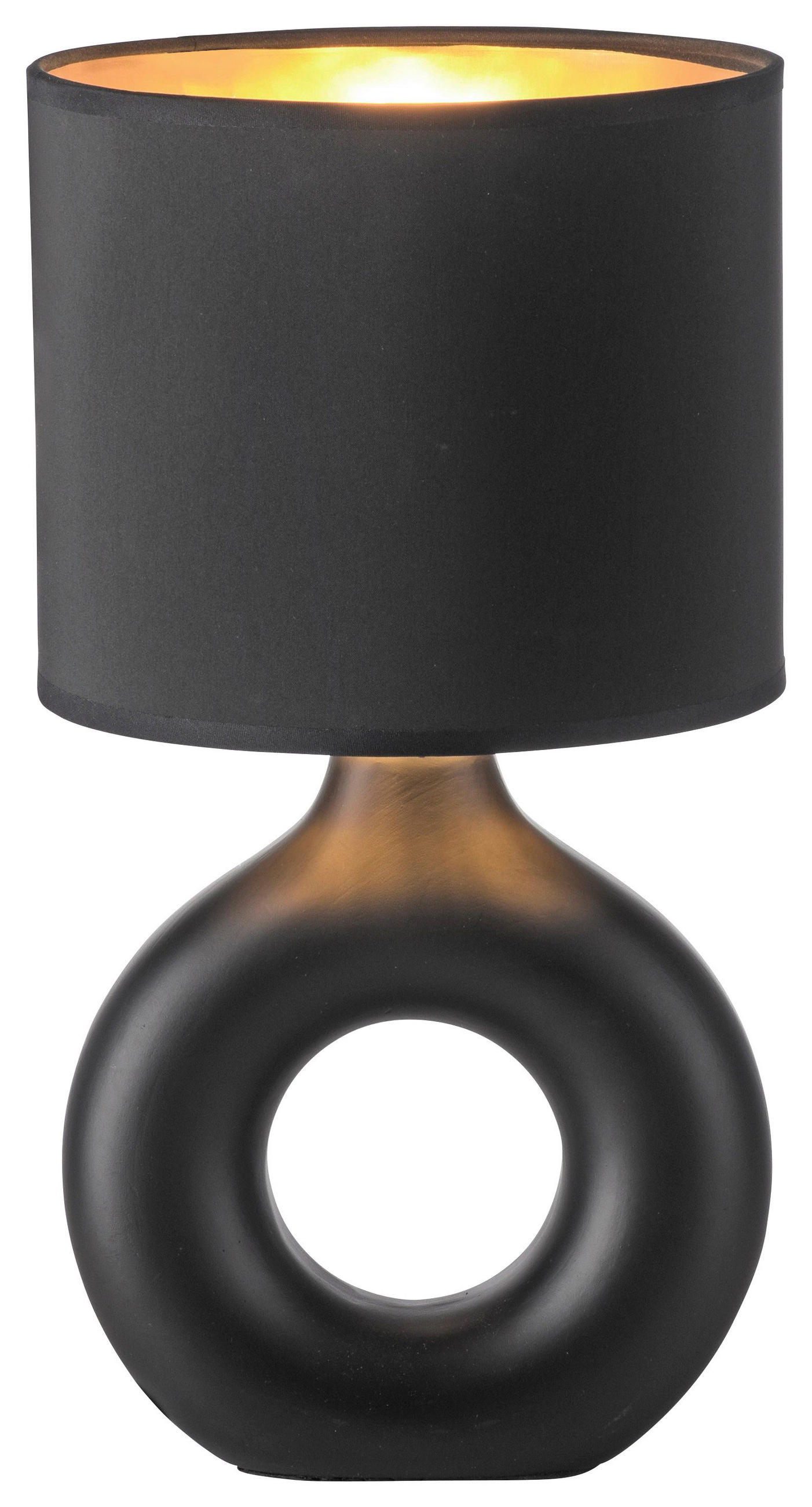 Just Light Tischleuchte Carara schwarz Kunststoff Stoff Keramik H/L/D: ca. 30x16x16 cm null 1 Brennstellen