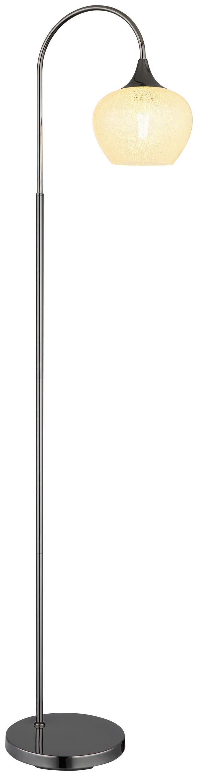 GLOBO Stehleuchte MAXY 15548SK Chrom klar schwarz Acryl Metall B/H/L: ca. 25x150x39 cm E27 1 Brennstellen