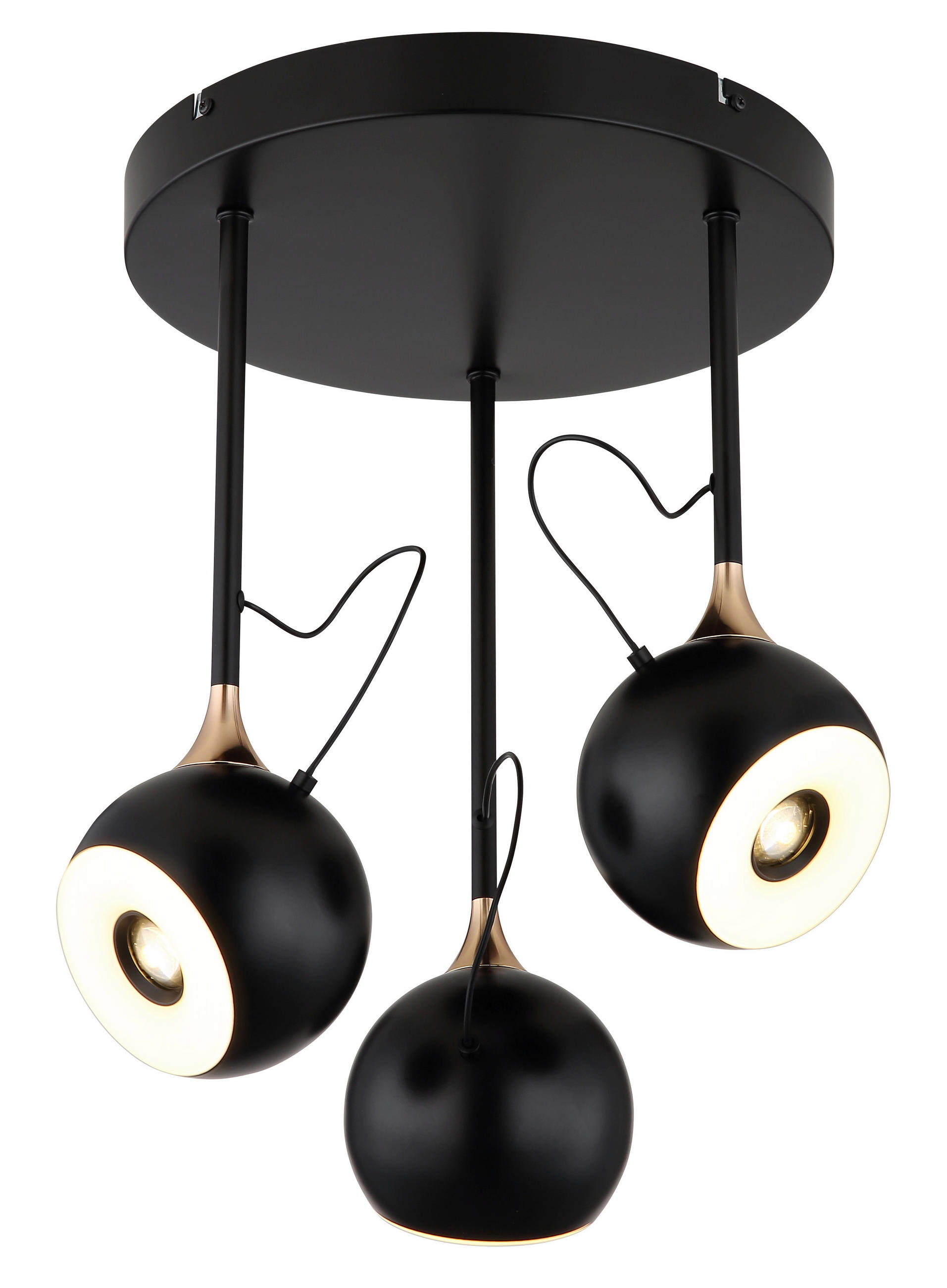 GLOBO Deckenleuchte mattschwarz gold Metall H/D: ca. 42x32,5 cm 1 Brennstellen
