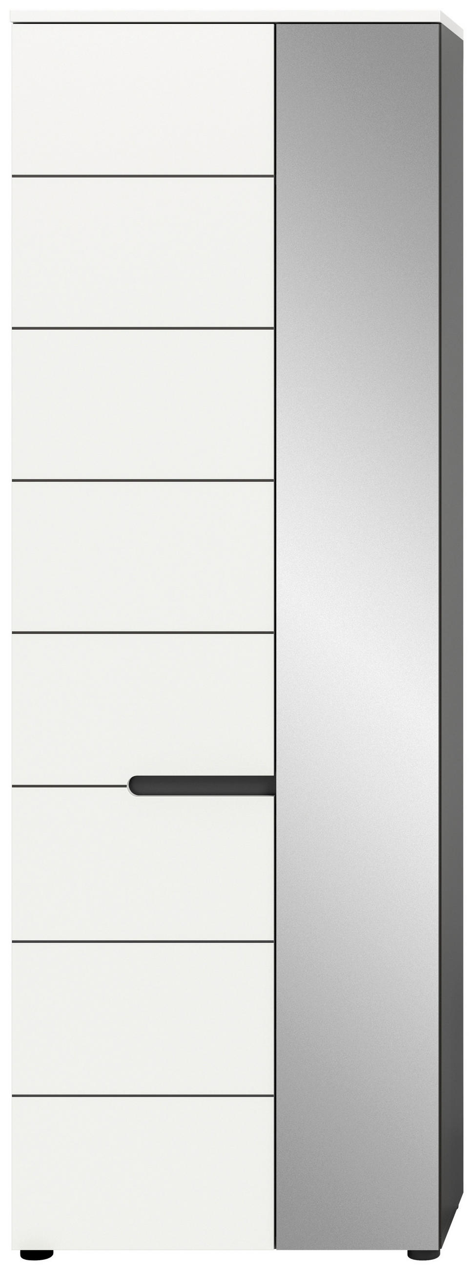 Thumbnail - Garderobenschrank Canu basaltgrau Nachbildung weiß B/H/T: ca. 65x190x37 cm