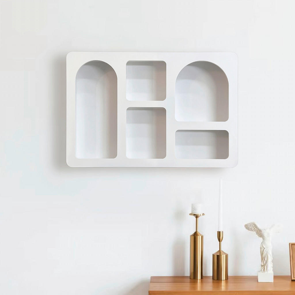 Thumbnail - Wandregal Betty weiß B/H/T: ca. 35x50x9 cm