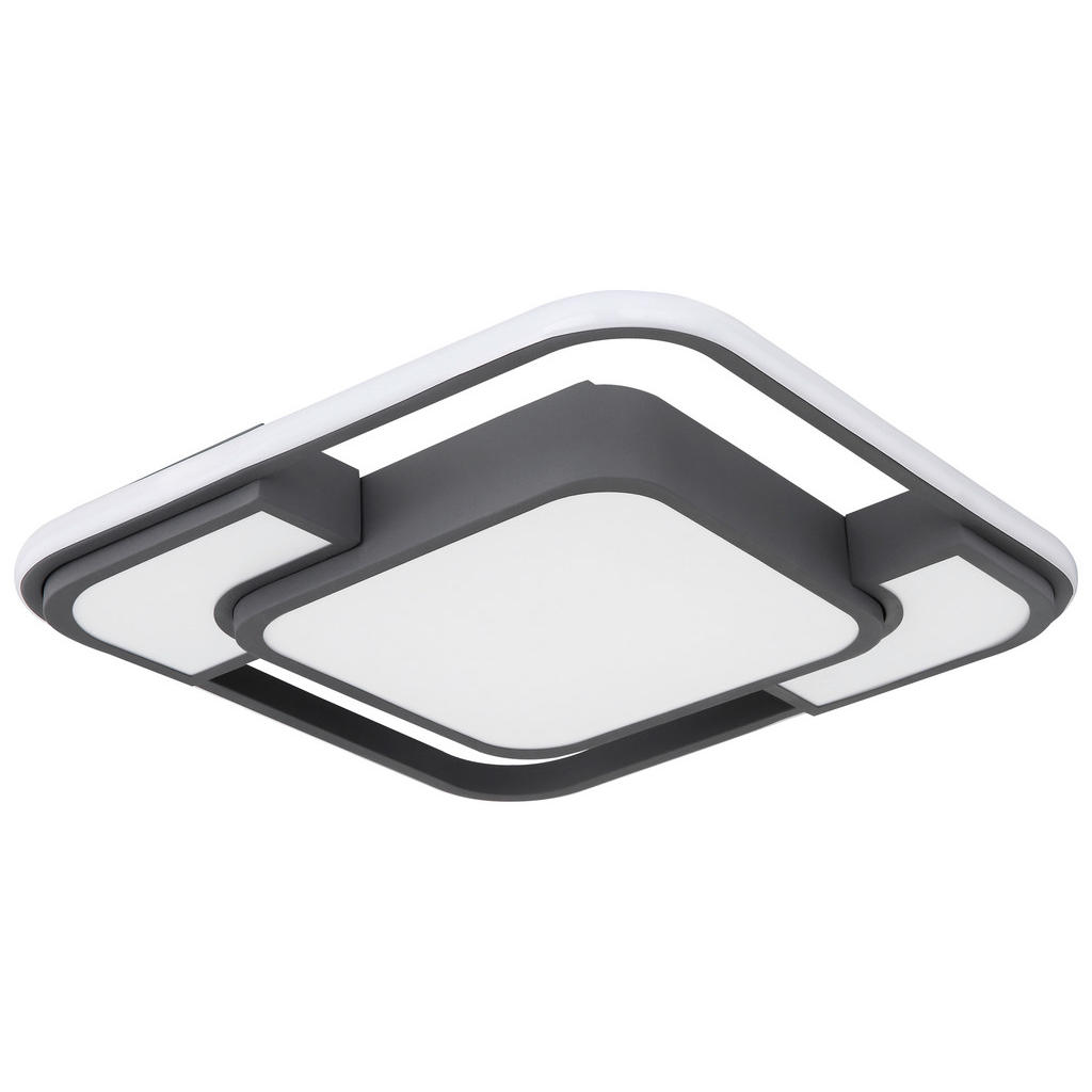 Thumbnail - GLOBO Deckenleuchte NIRRA 67259-30 Graphit Opal Metall Kunststoff B/H/L: ca. 42x10x42 cm