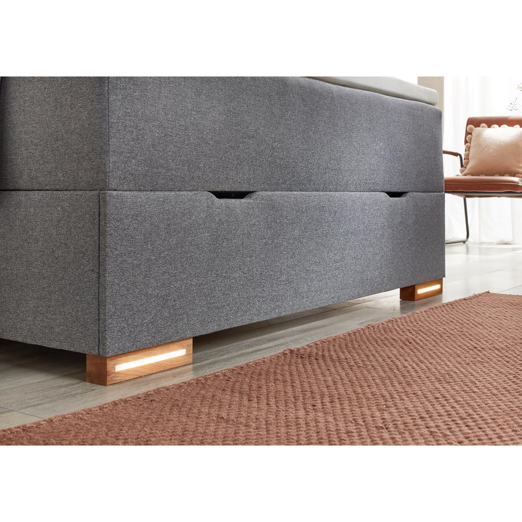 Thumbnail - Boxspringbett Cooper grau Liegefläche B/L: ca. 120x200 cm