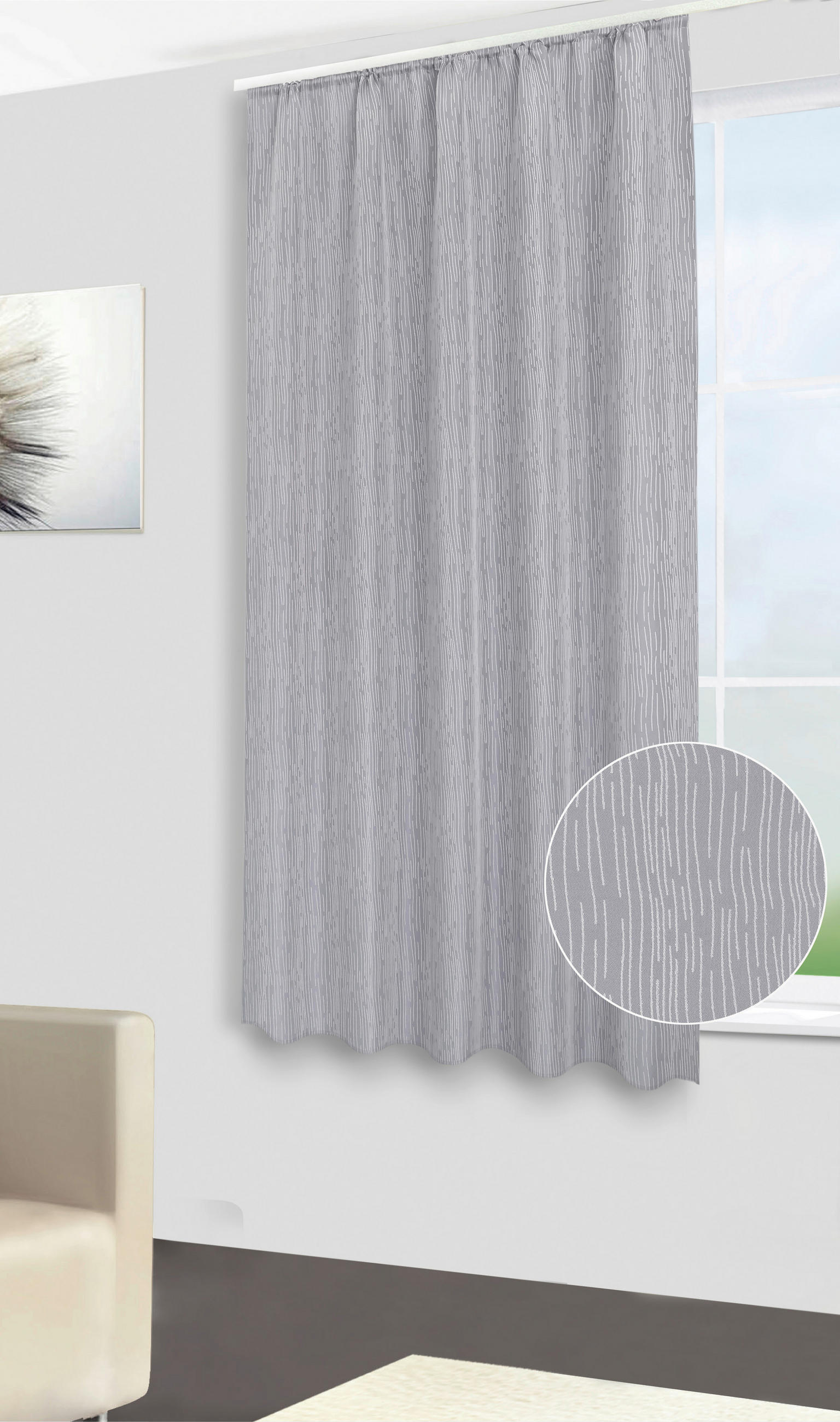 Thumbnail - silver edition Dekovorhang Tessin silber B/L: ca. 140x175 cm