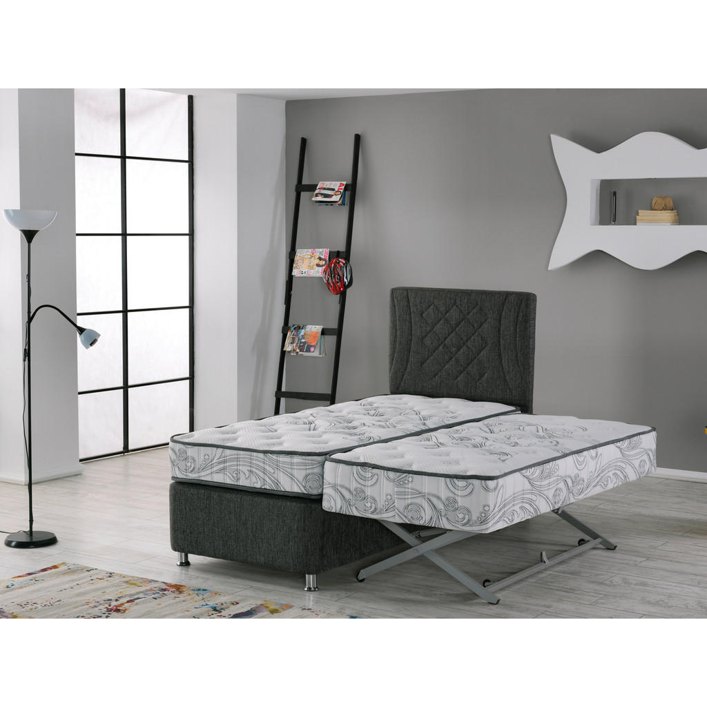 Thumbnail - Polsterbett Comet grau dunkel Liegefläche B/L: ca. 90x200 cm