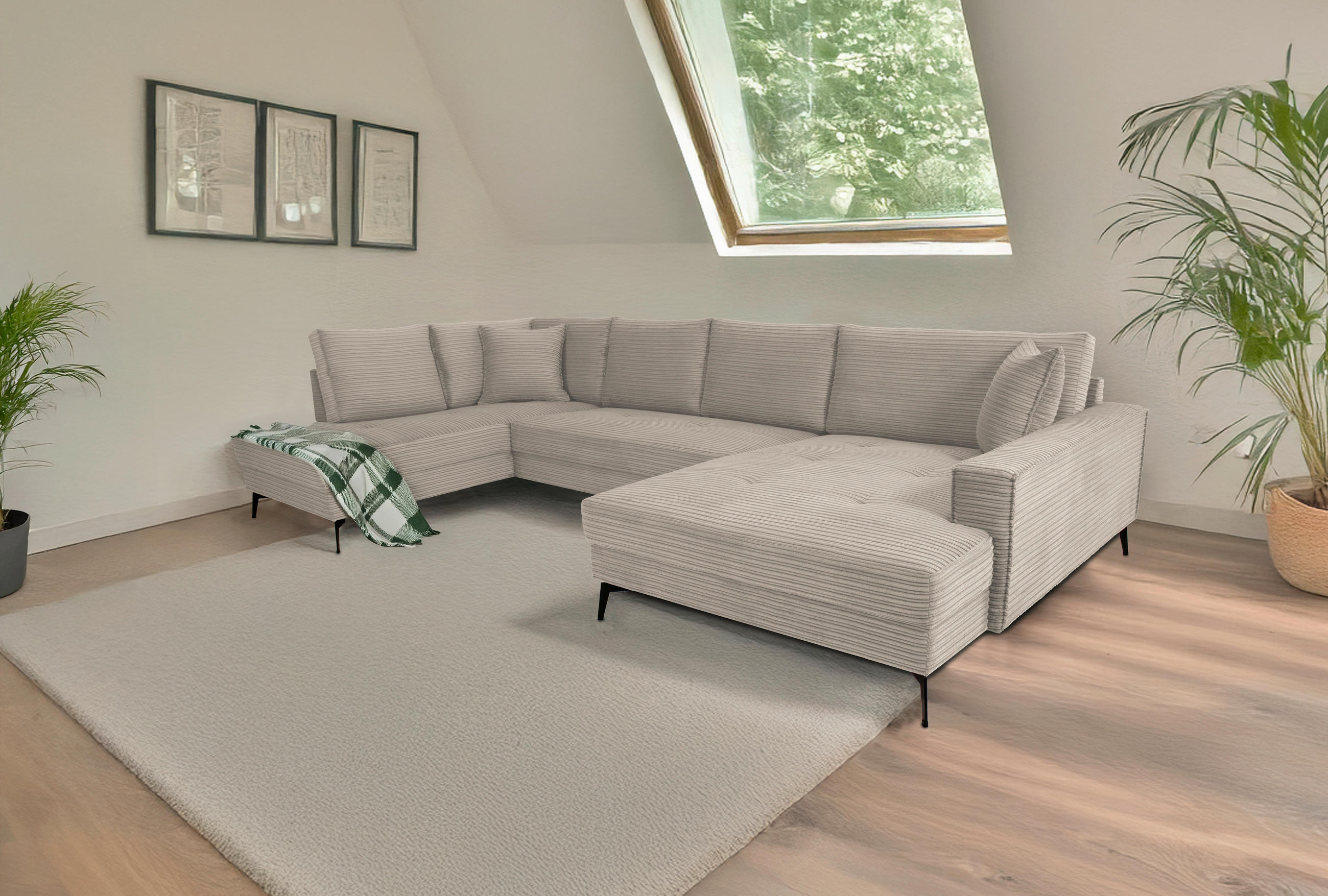 Thumbnail - Wohnlandschaft Zero stone Microfaser B/H/T: ca. 362x86x195 cm