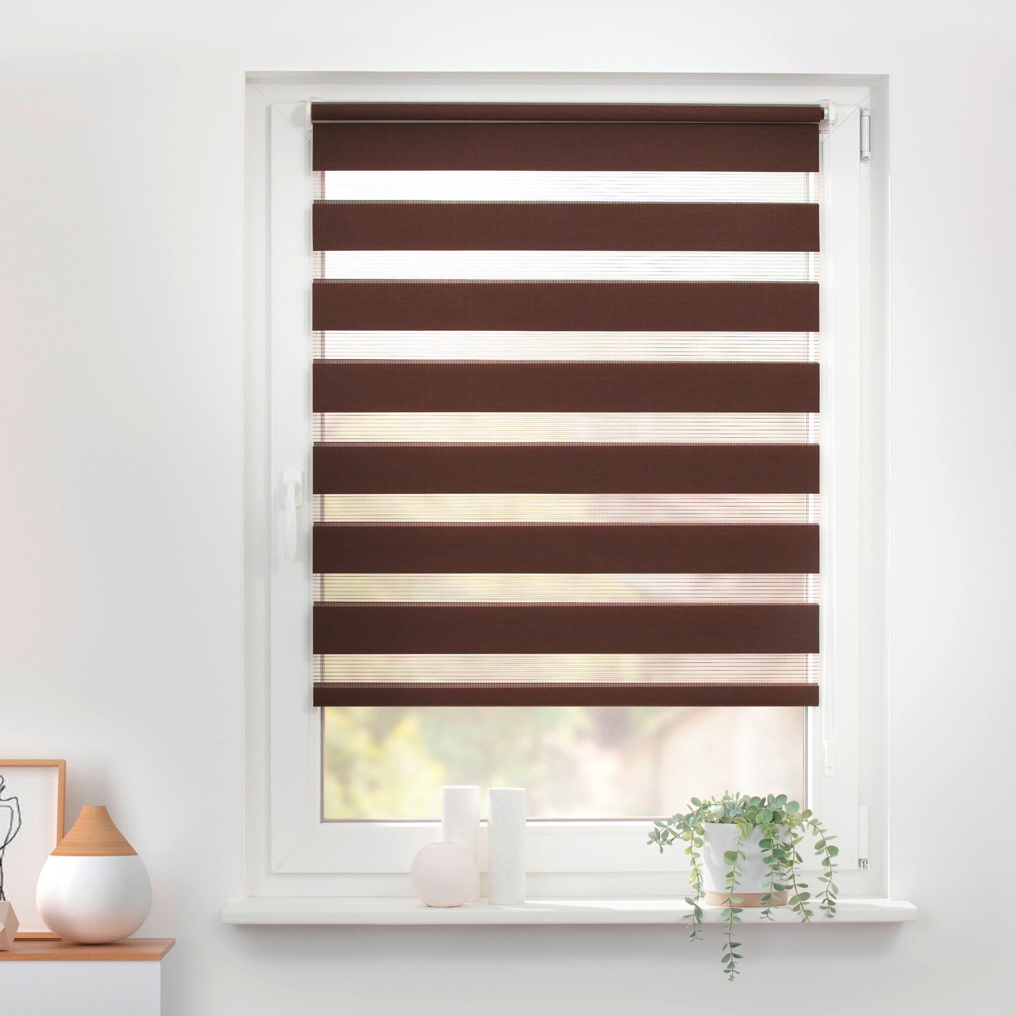 LICHTBLICK Doppelrollo Duo dunkelbraun B/L: ca. 80x150 cm