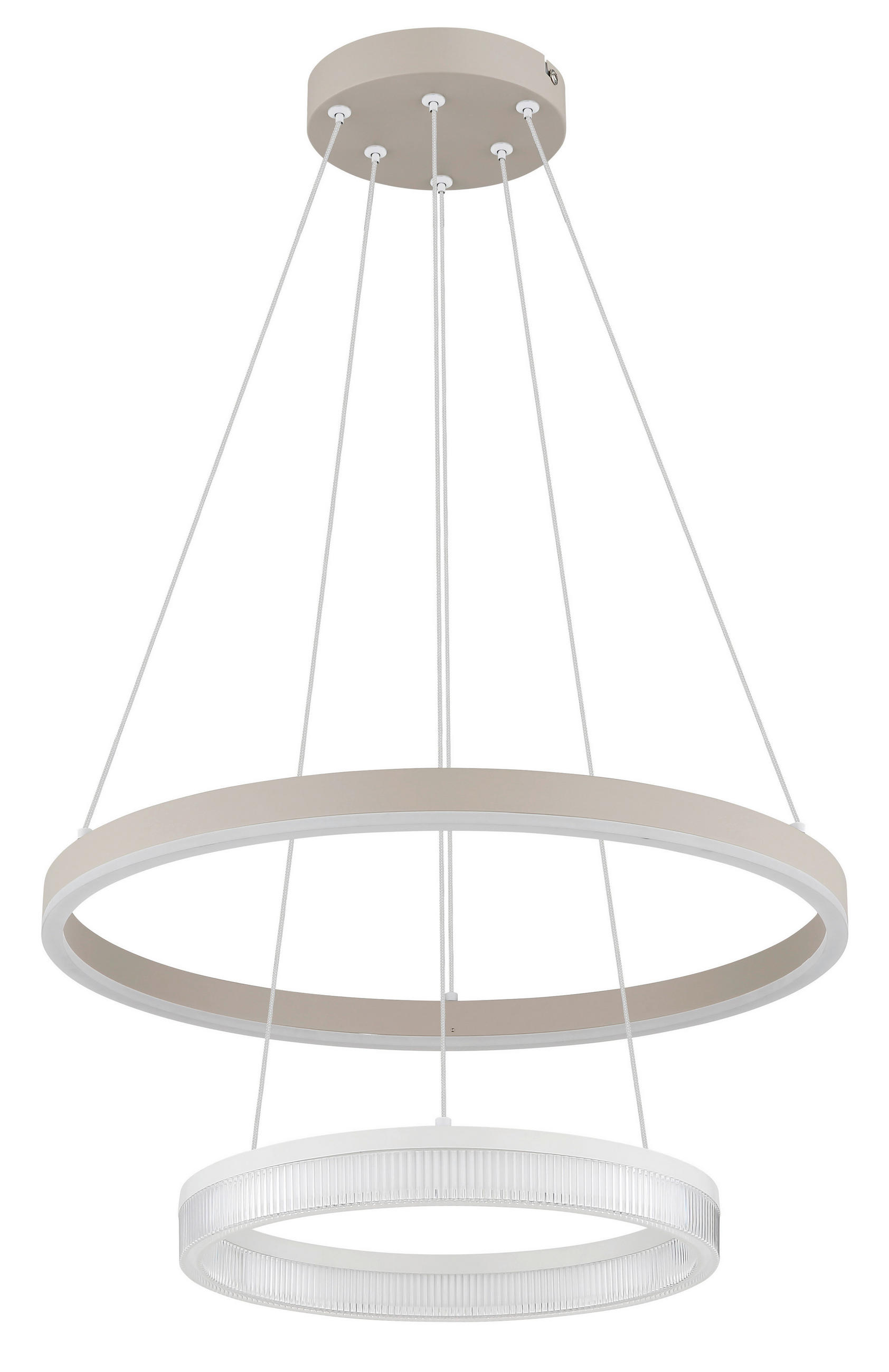 GLOBO Hängeleuchte weiß sand Kunststoff Metall H/D: ca. 150x50 cm 1.0 Brennstellen