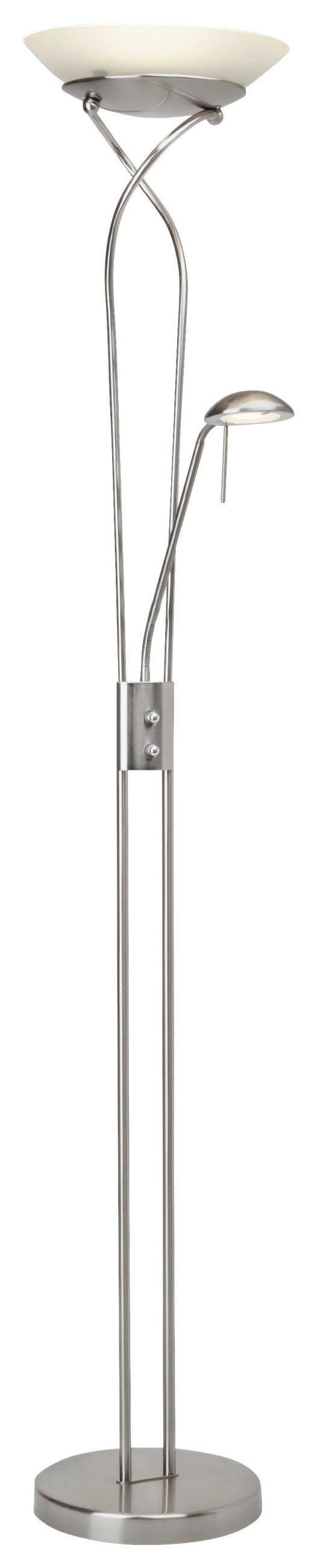 Brilliant Stehleuchte Ollie silber weiß Metall Glas H: ca. 180 cm