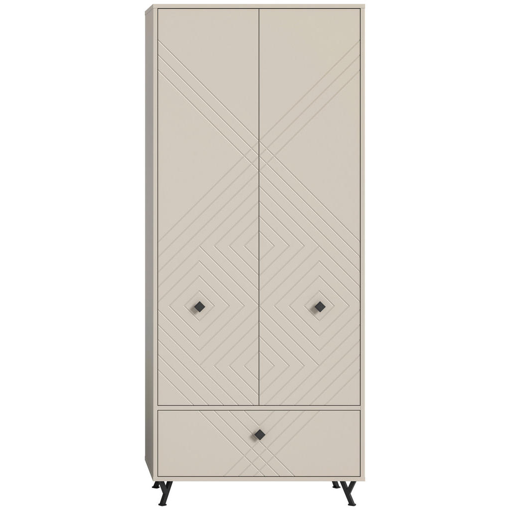 Thumbnail - Garderobenschrank NOTES sandbeige sandbeige matt B/H/T: ca. 80x190x35 cm