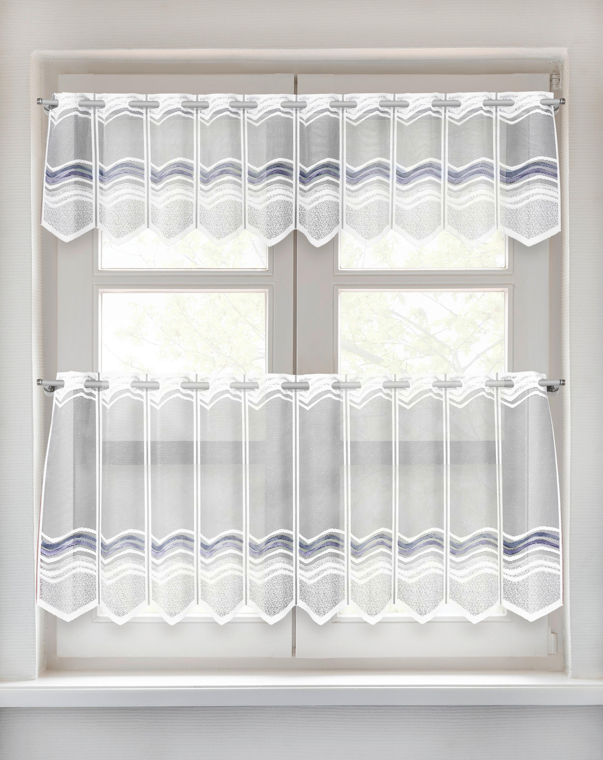 POCOline Scheibengardine Juist grau B/L: ca. 140x45 cm