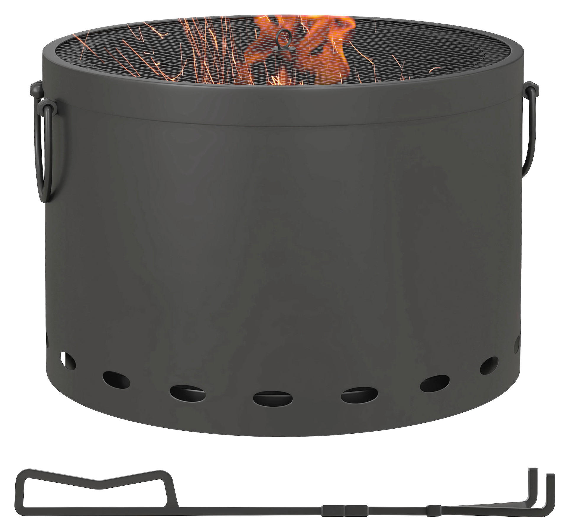 Outsunny Feuerschale dunkelgrau Polypropylen B/H/L: ca. 38x38x27 cm