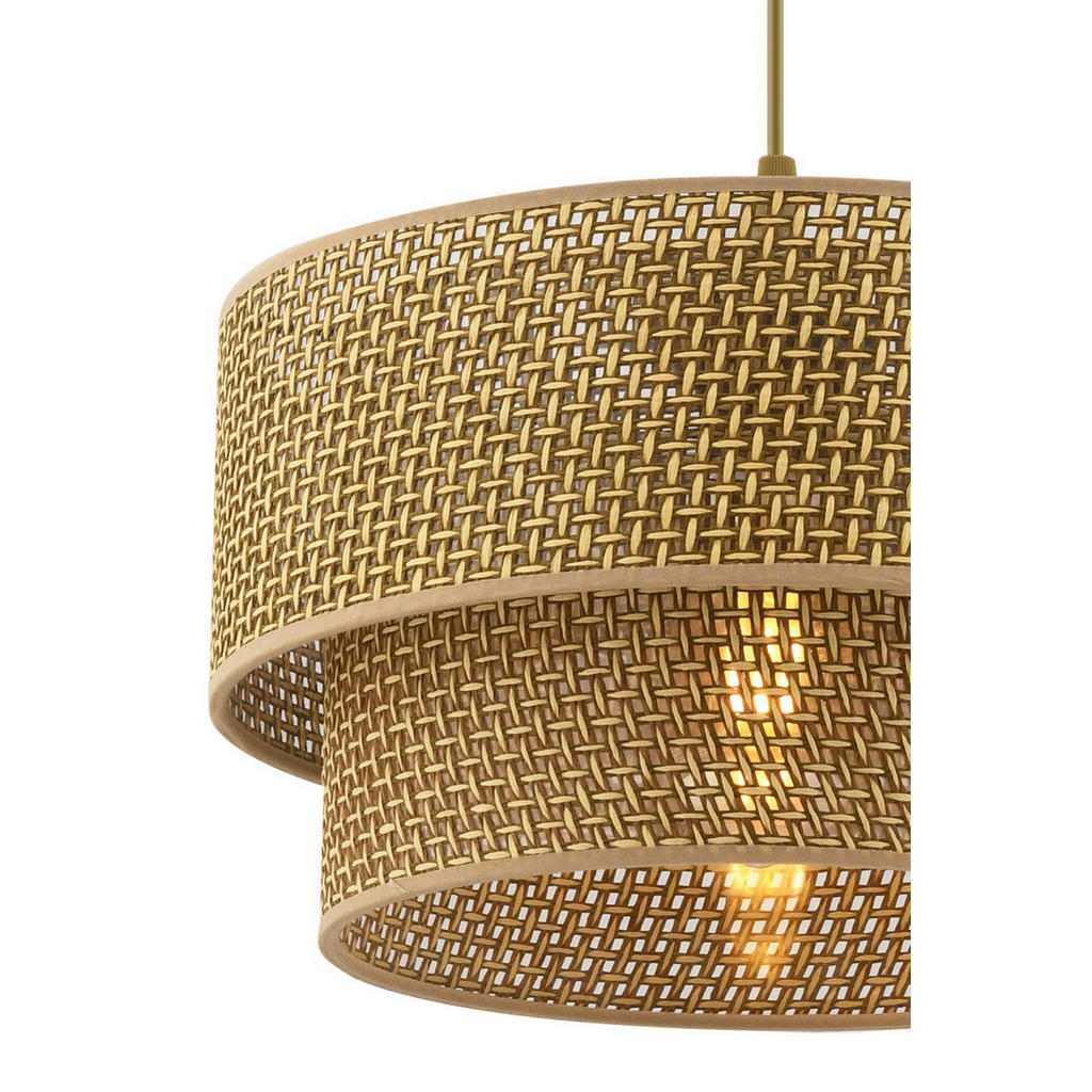 Thumbnail - Opviq Pendelleuchte Echo beige Baumwolle B/H/T/L/D: ca. 30x65x30x30x30 cm E27 1 Brennstellen