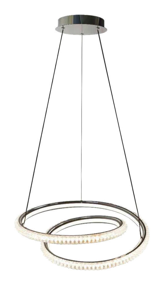 POCOline LED-Pendelleuchte Giorgia Chrom Acryl Metall H/D: ca. 120x45 cm