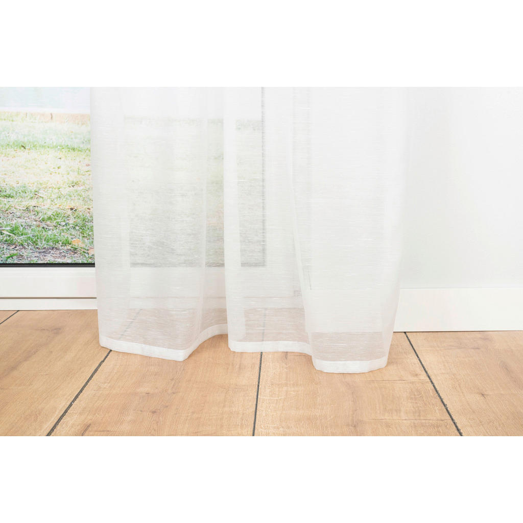 Thumbnail - Ösenvorhang 2er Pack Soft weiß B/L: ca. 135x300 cm