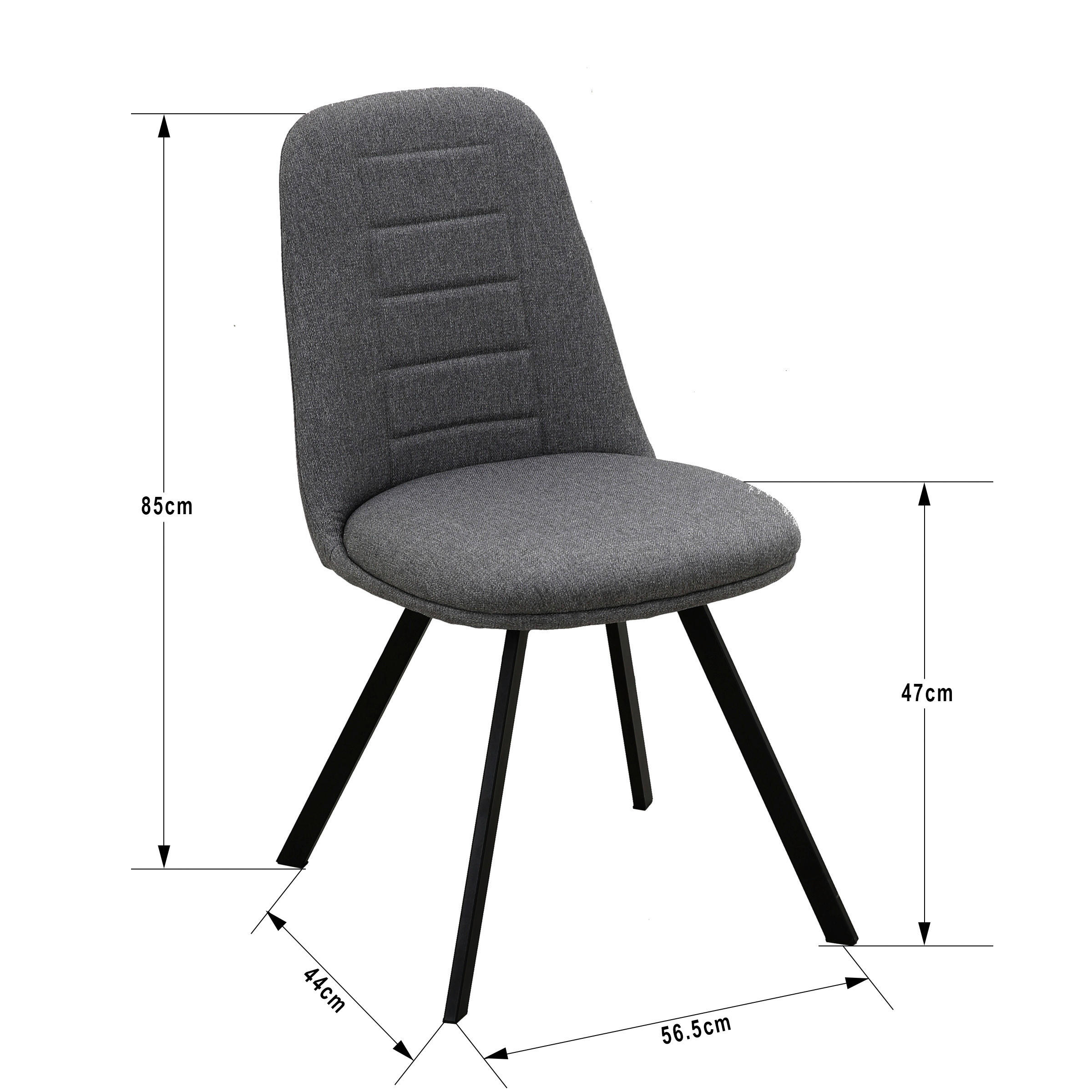 Thumbnail - Stuhl CORA anthrazit Microfaser B/T: ca. 56,5x85 cm