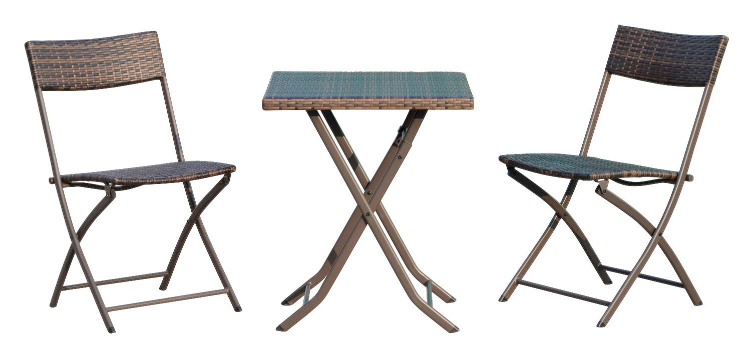 Outsunny Balkonset café braun Polyrattan