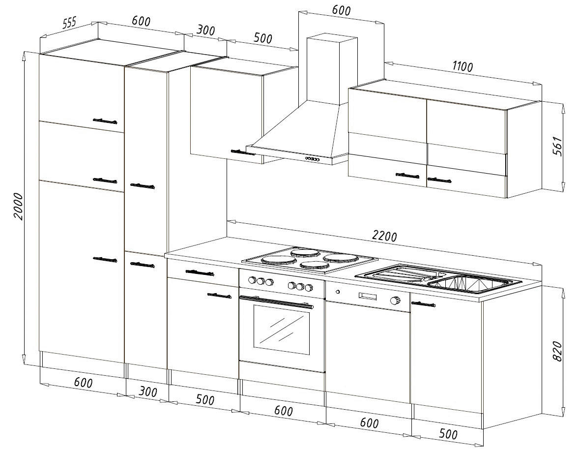 Thumbnail - Respekta Küchenblock Economy weiß B/H/T: ca. 310x200x60 cm